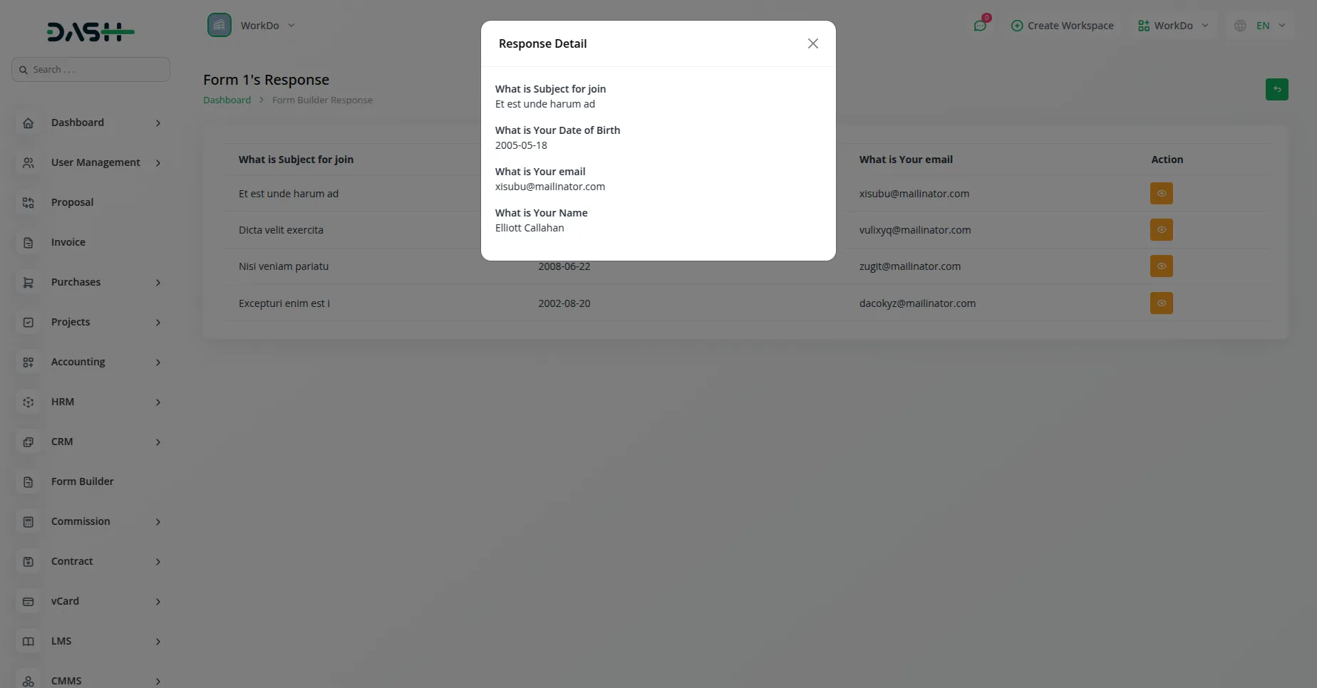 form builder dash saas