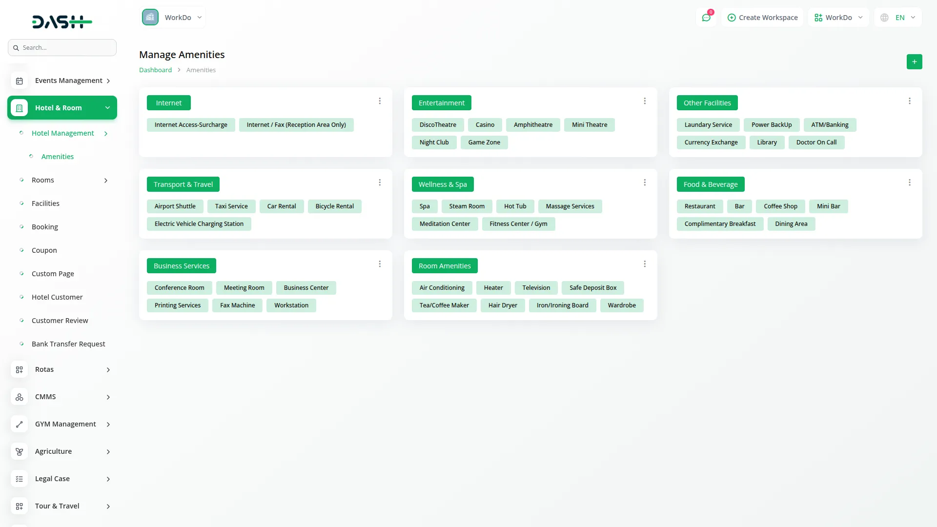 hotel & room management