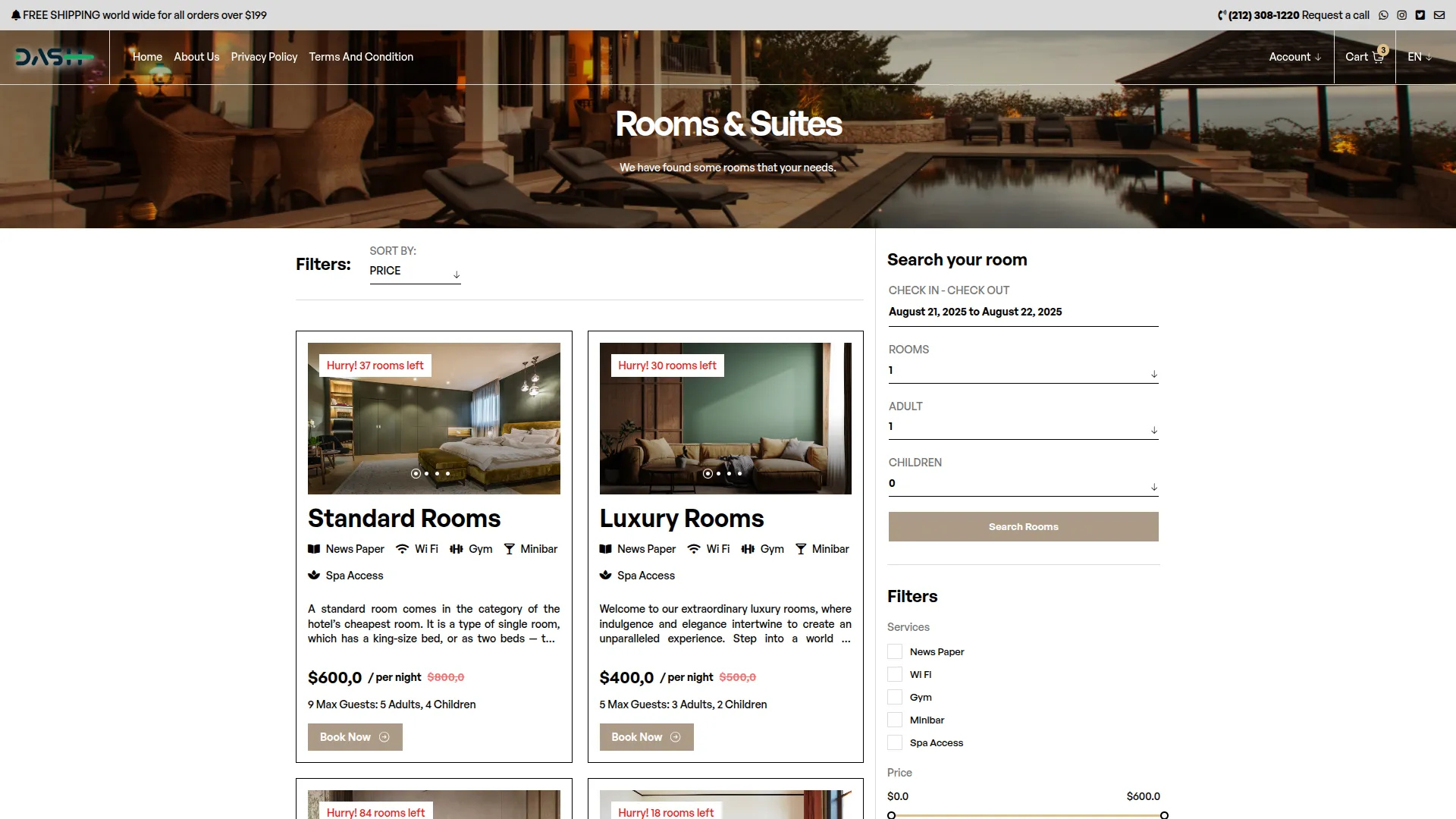 hotel & room management