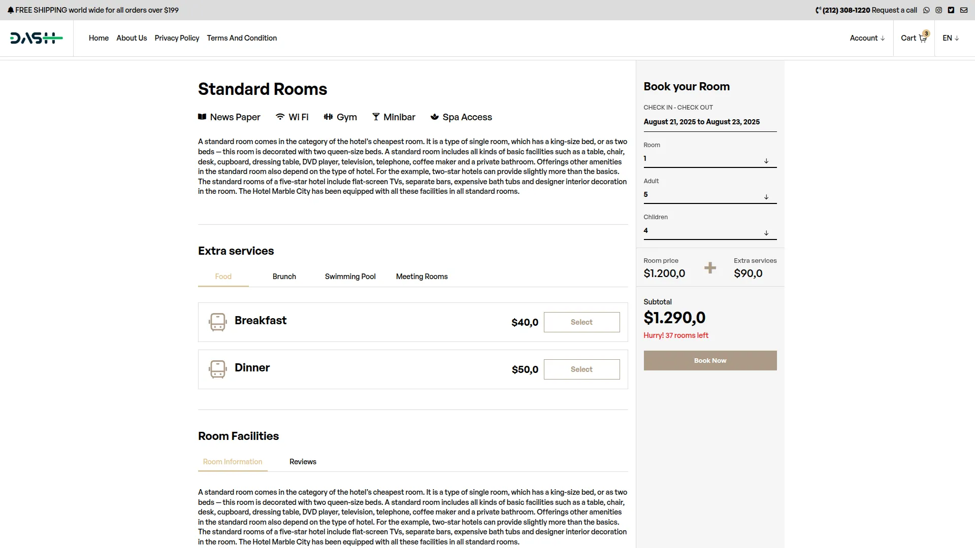 hotel & room management