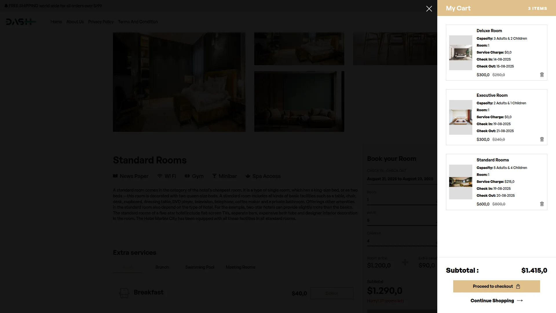 hotel & room management