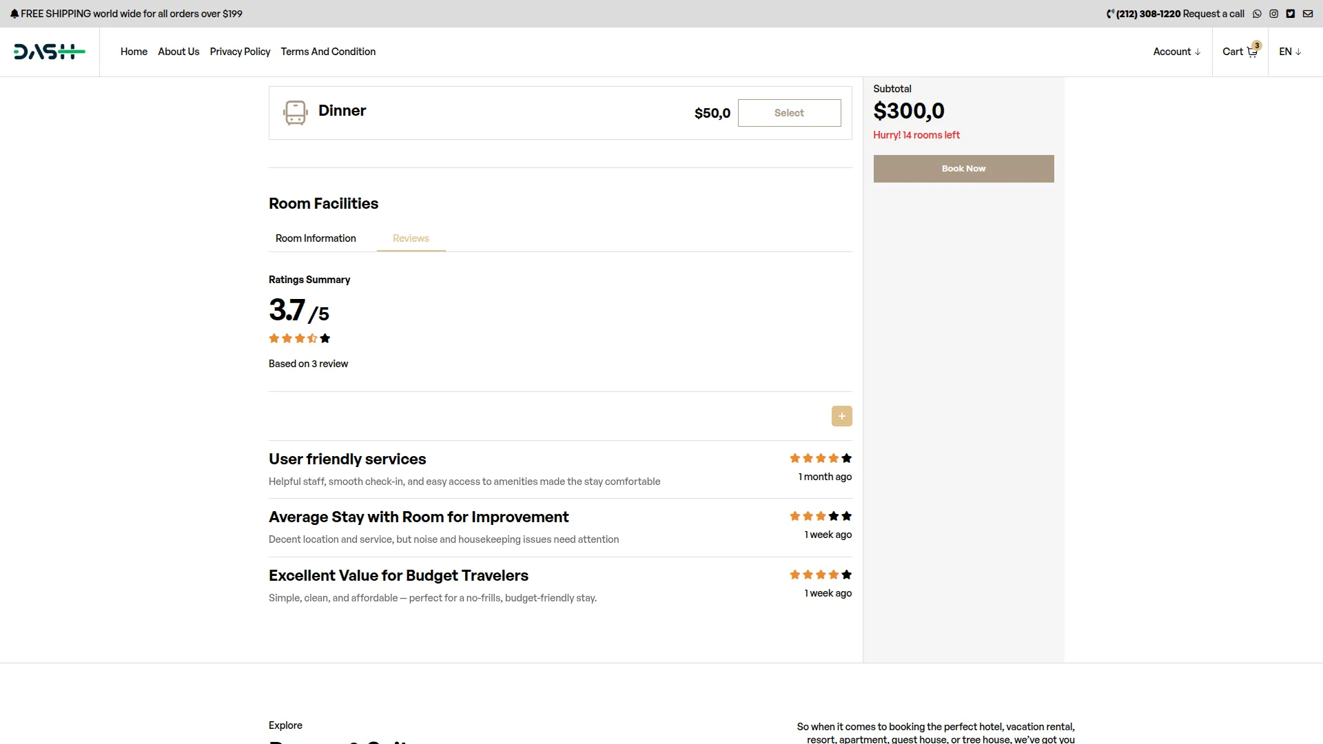 hotel & room management