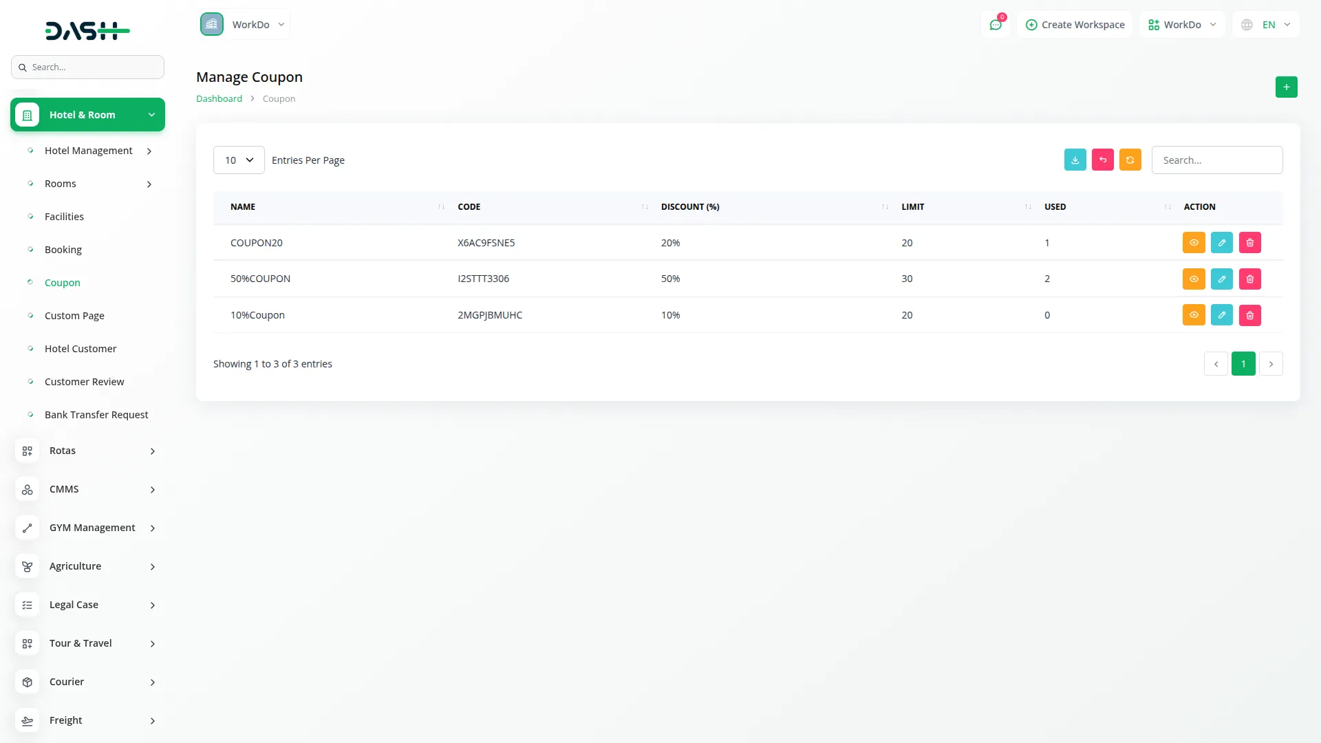 hotel & room management