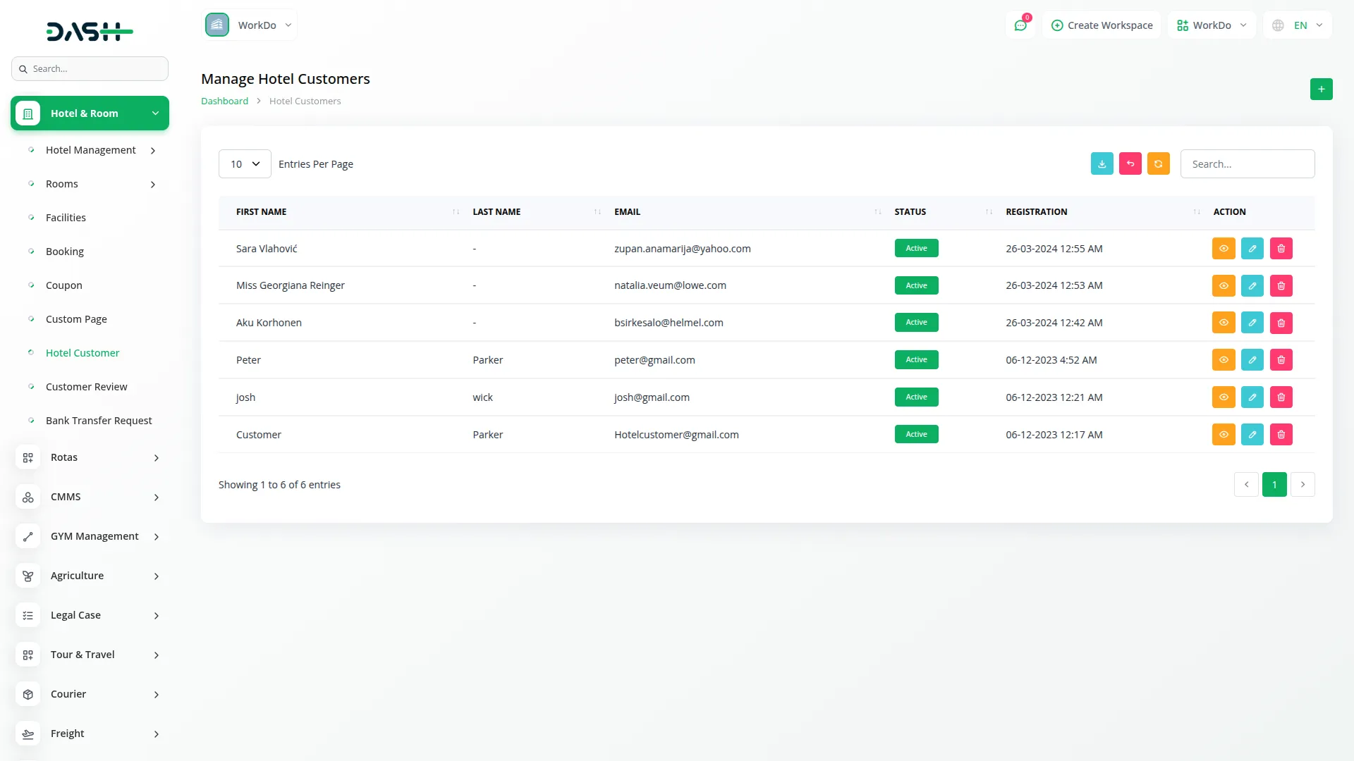 hotel & room management