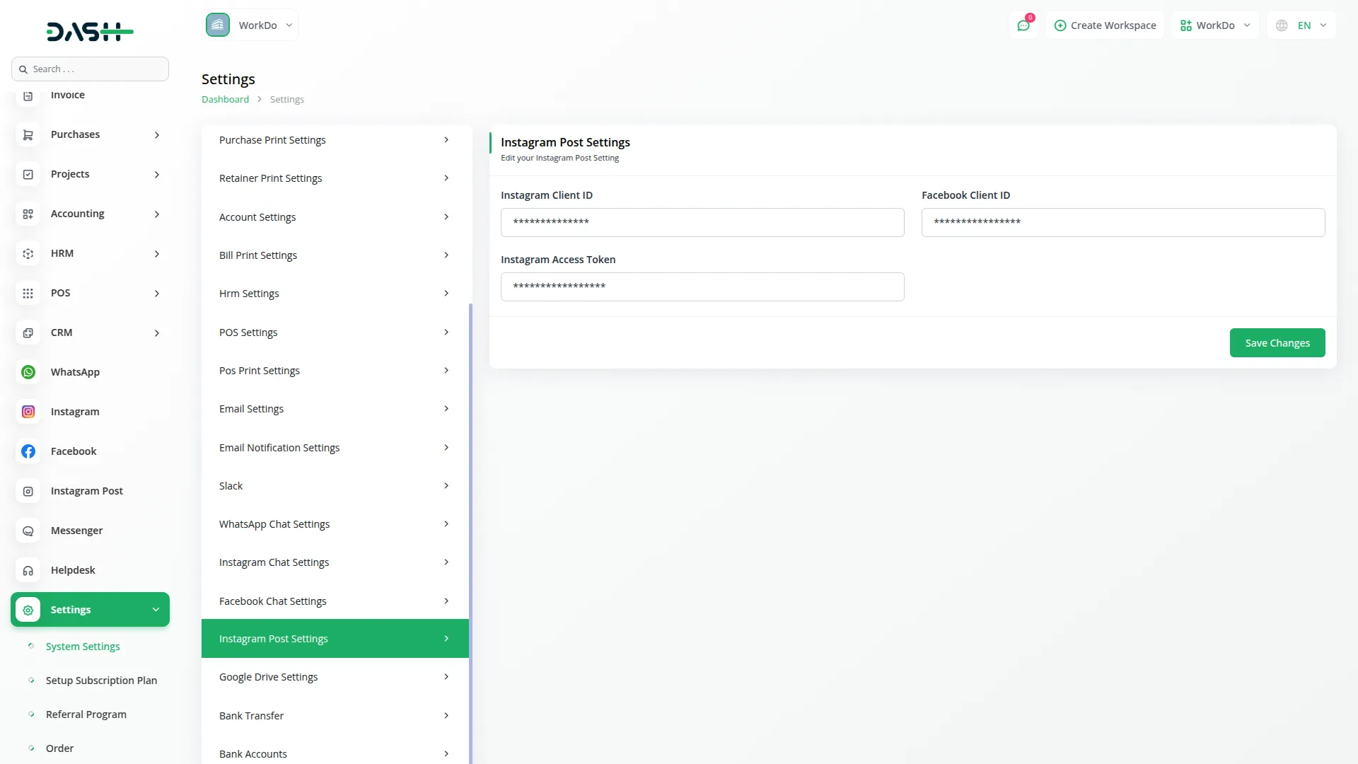 instagram post integration