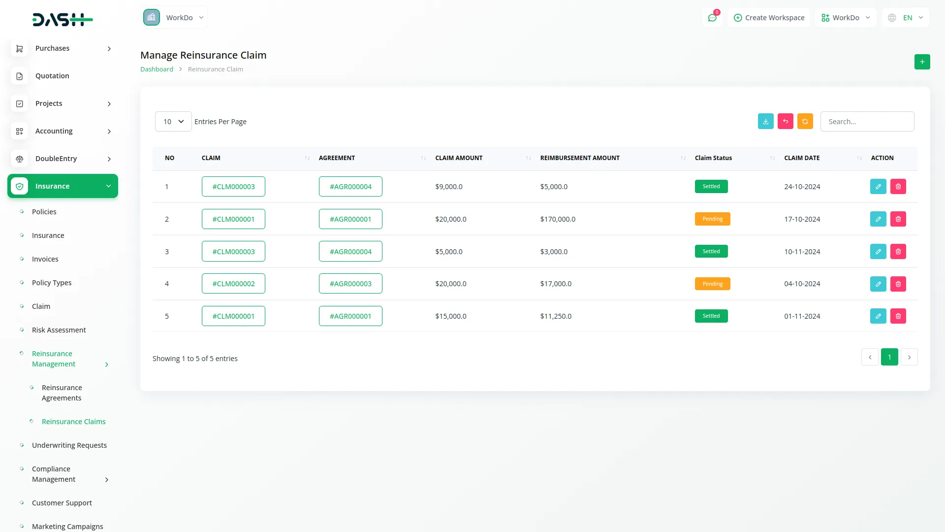 insurance management integration