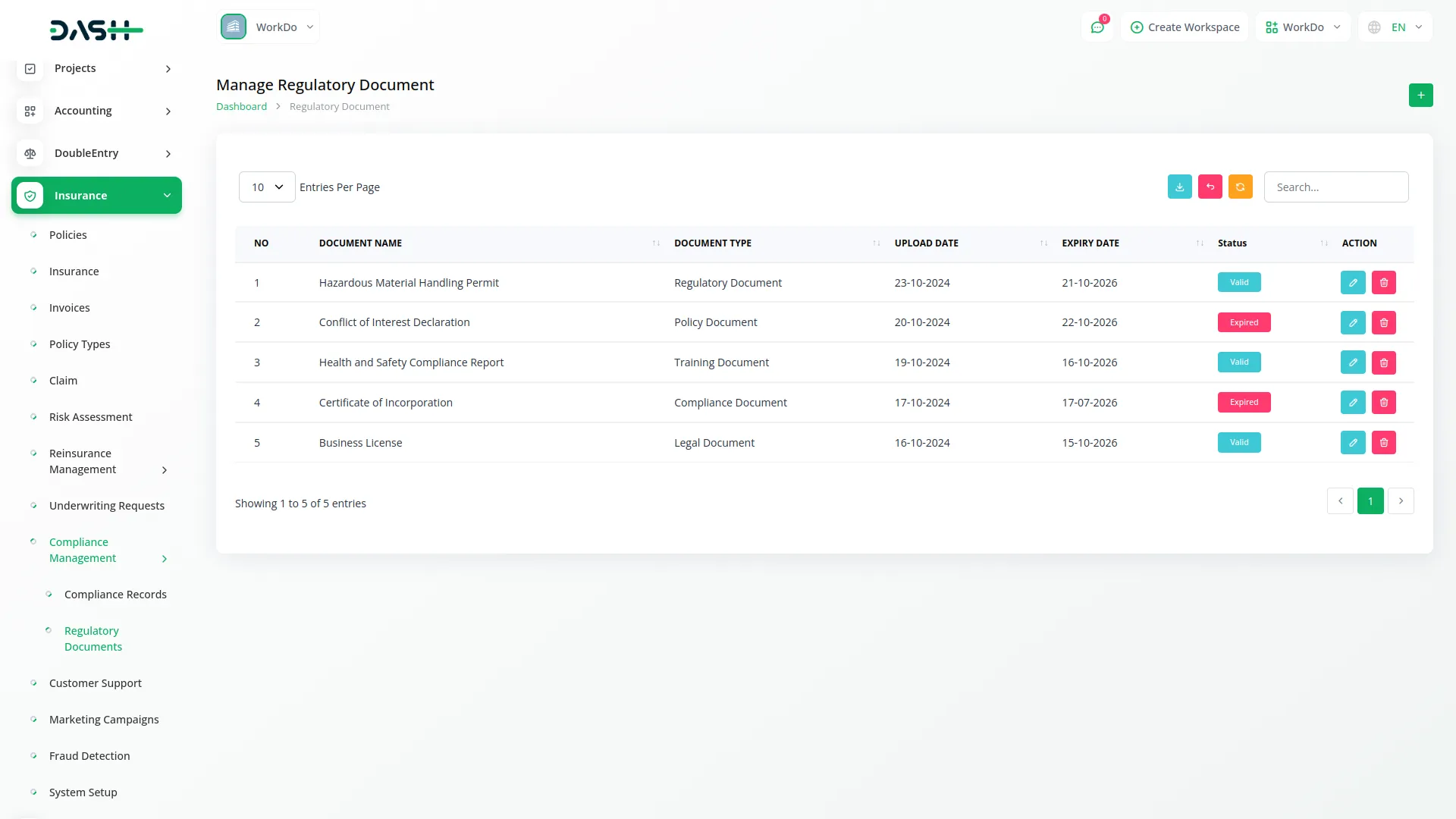 insurance management integration