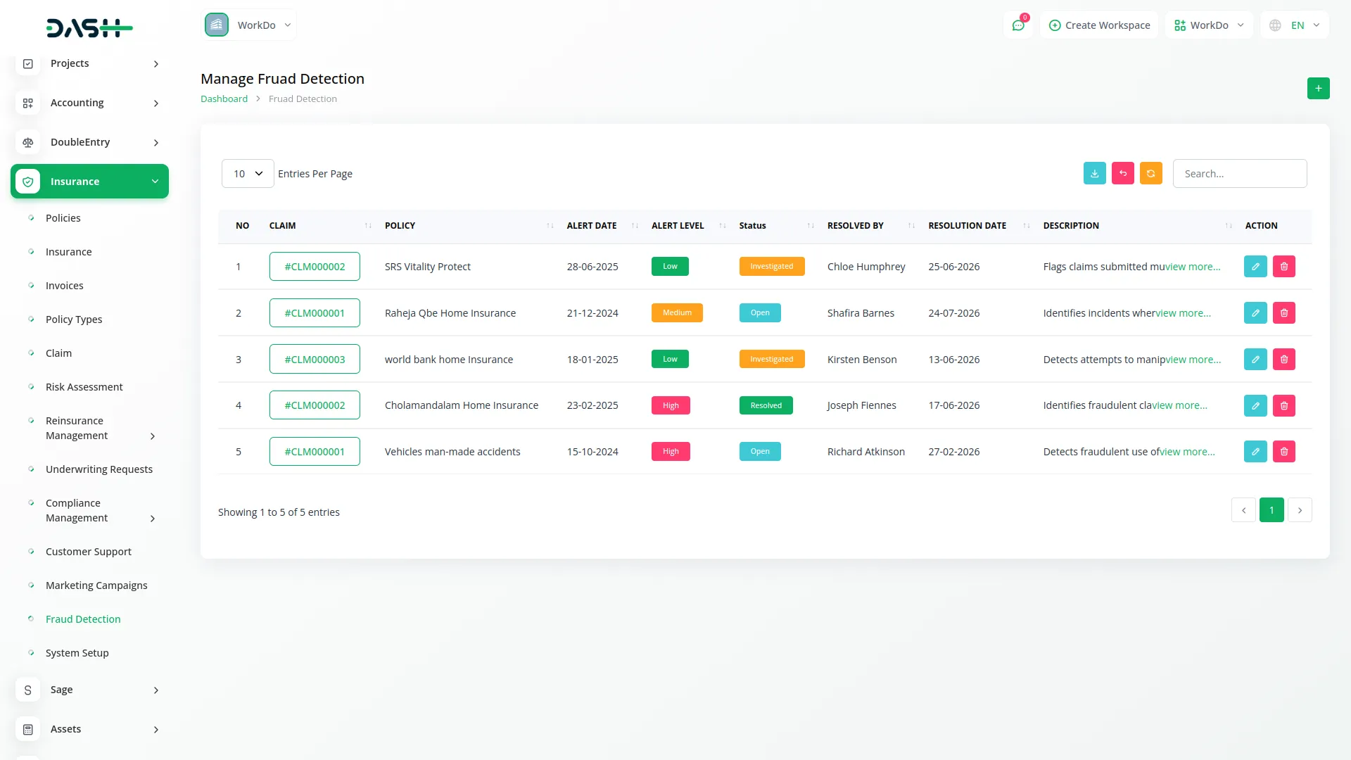 insurance management integration
