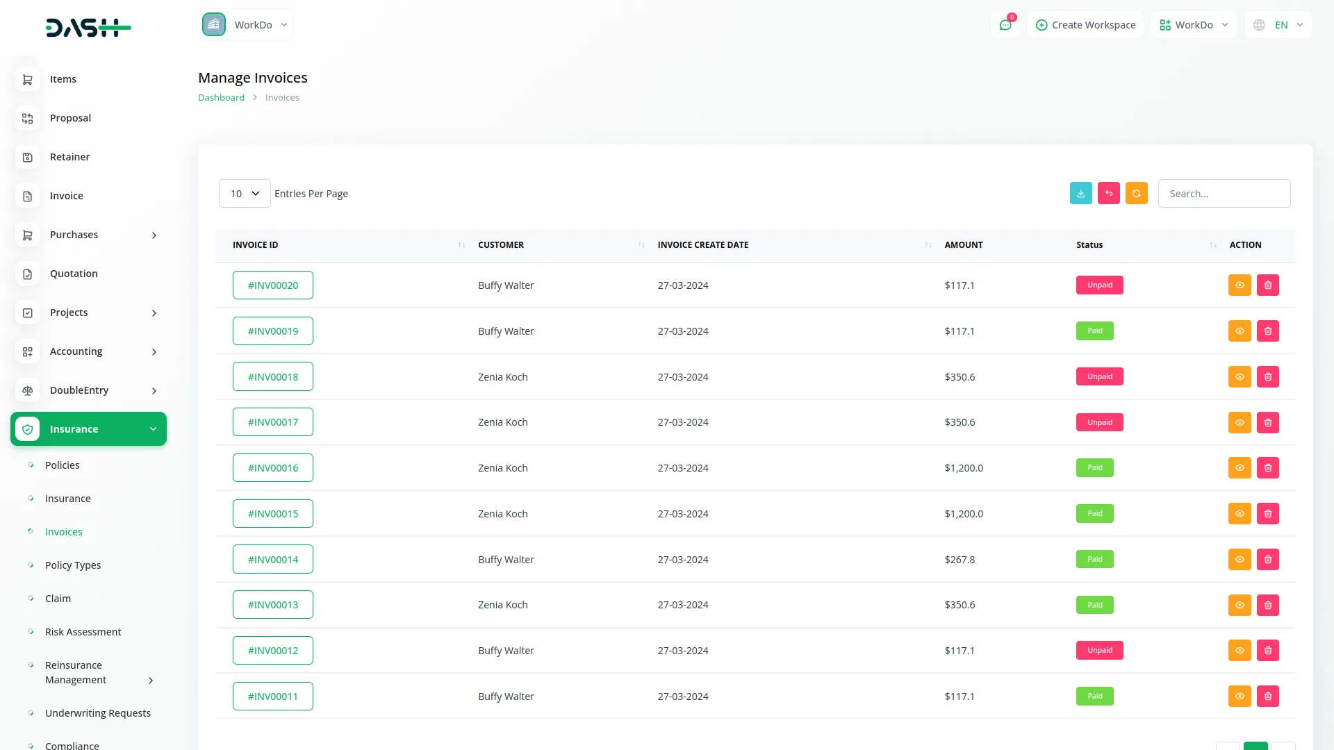 insurance management integration