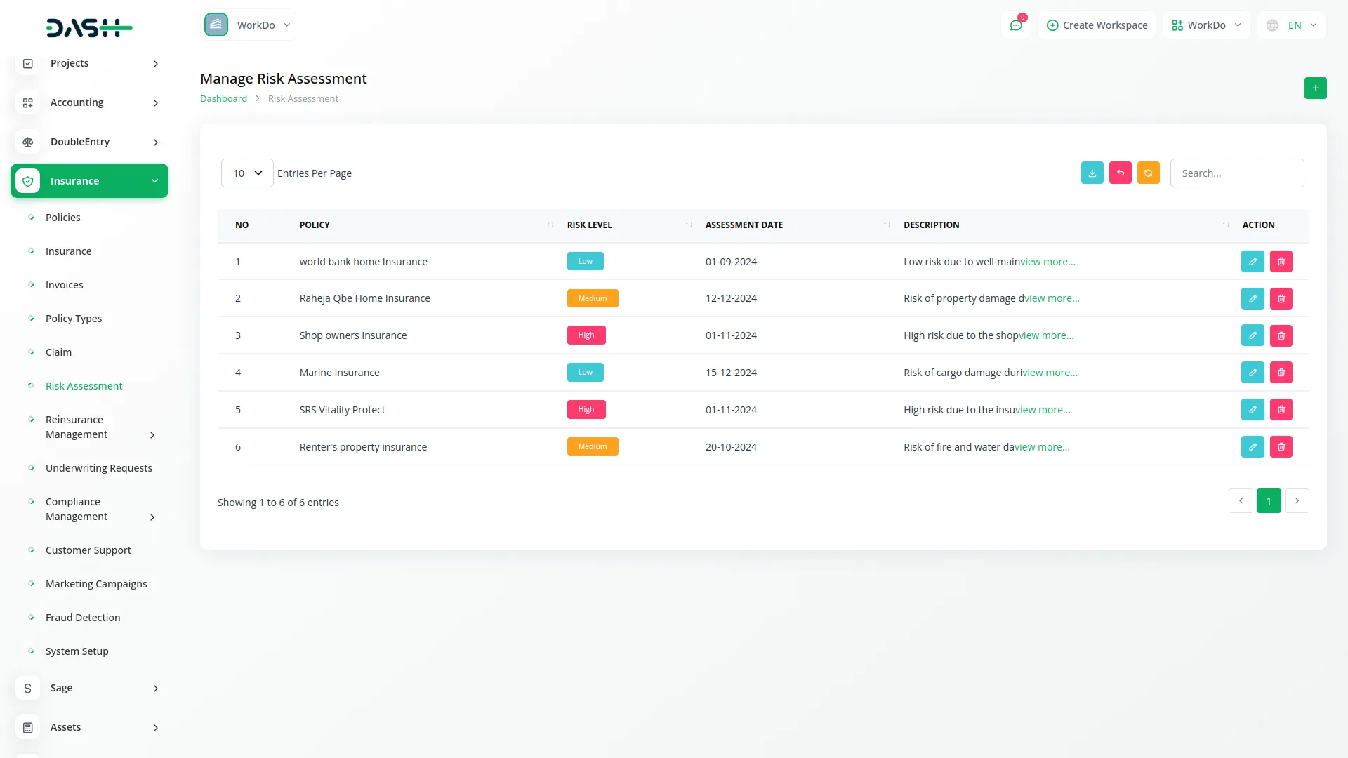 insurance management integration
