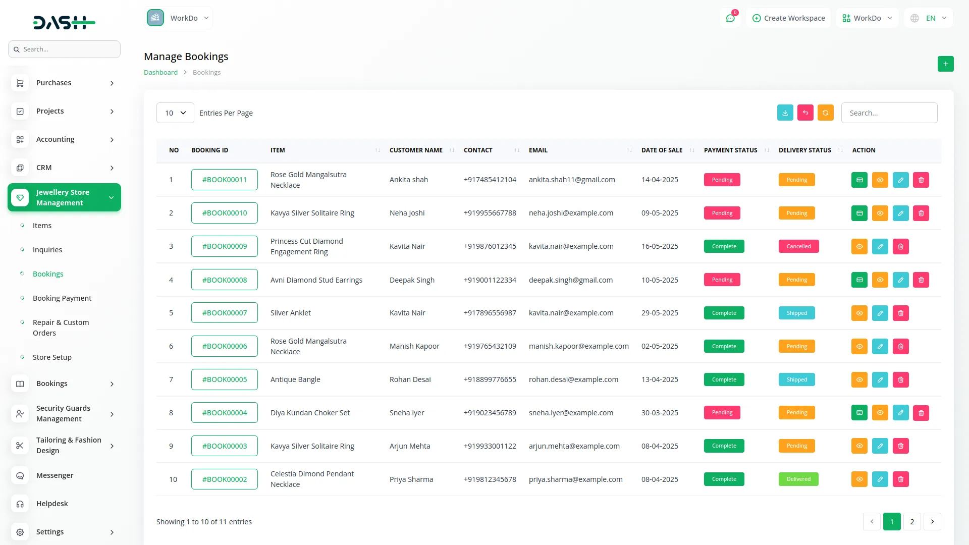 jewellery store management