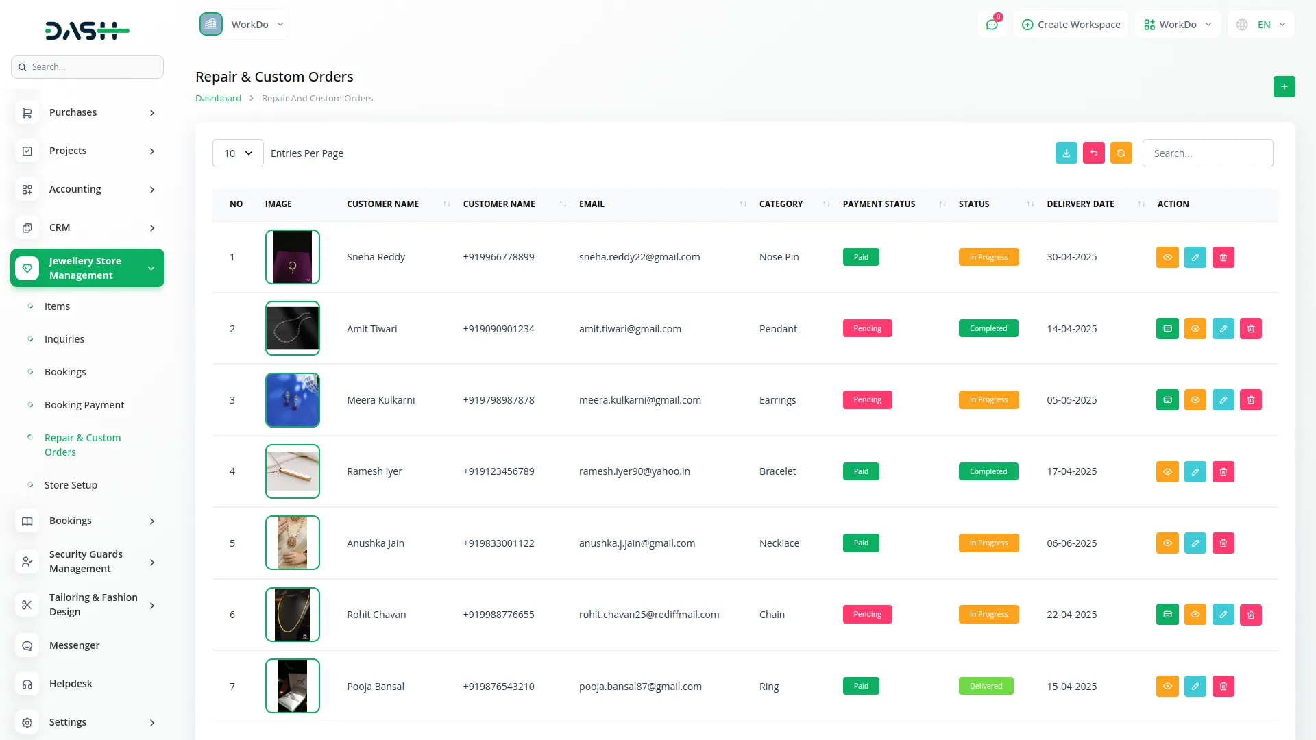 jewellery store management