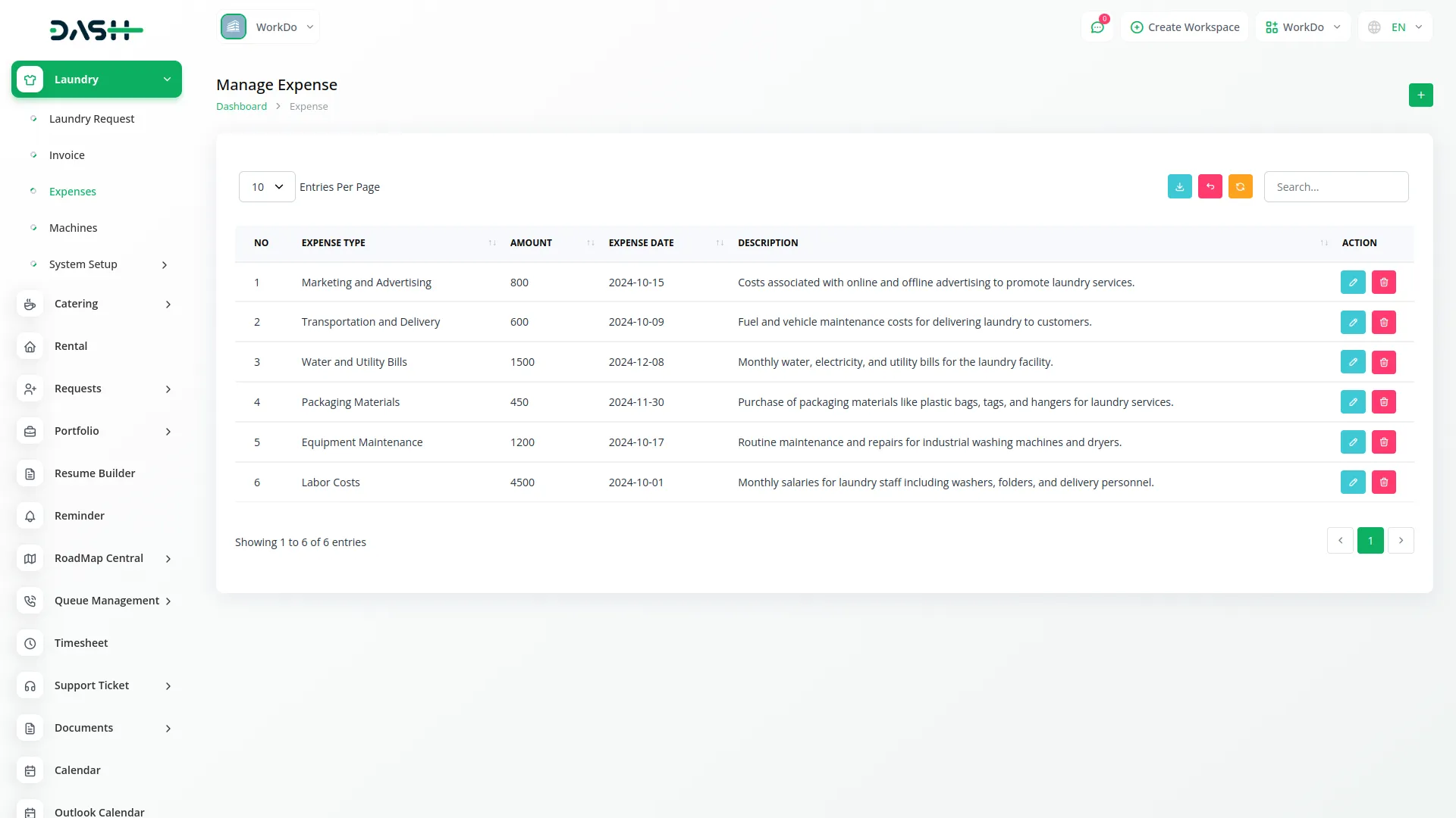 laundry management integration