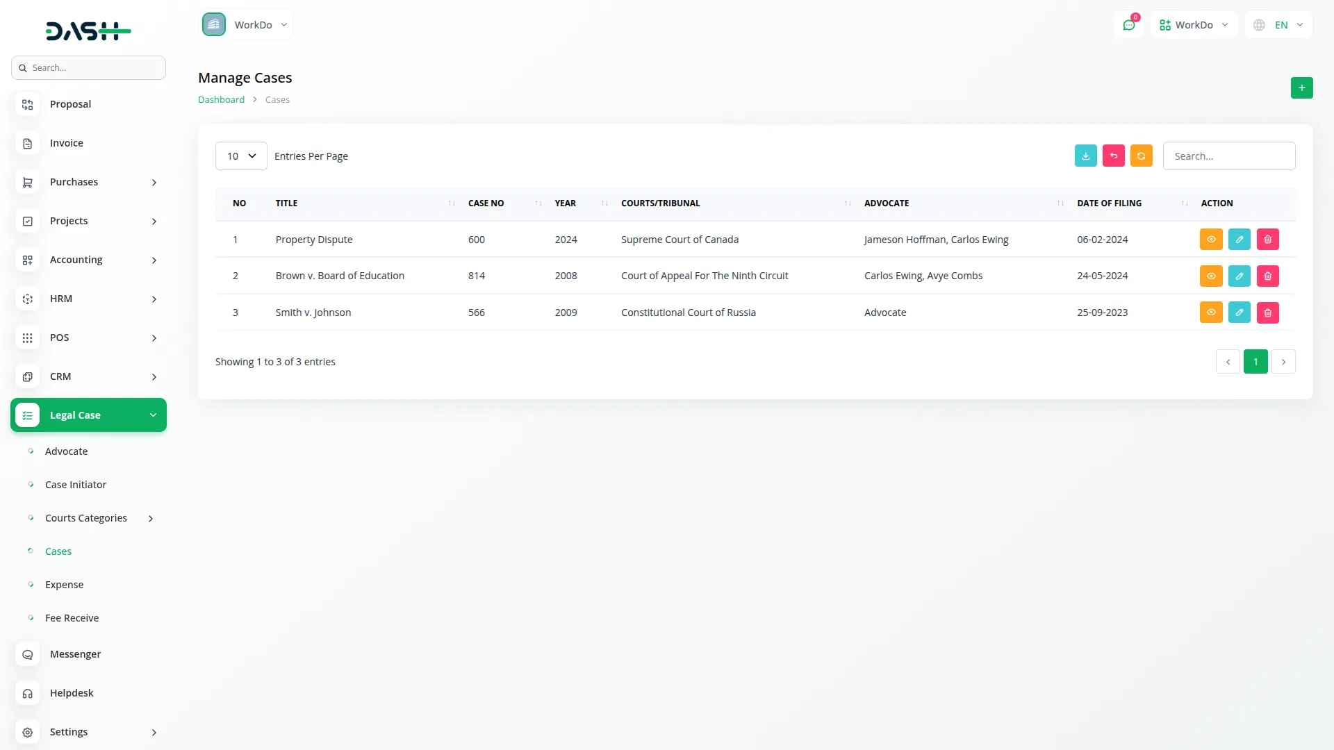 legal case management