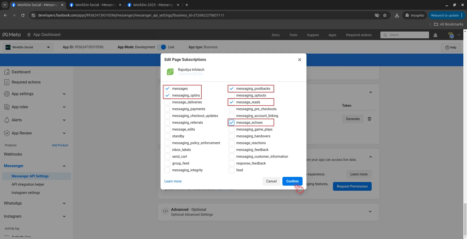 instagram and facebook