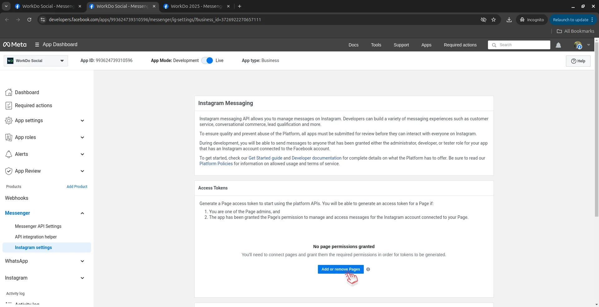 instagram and facebook