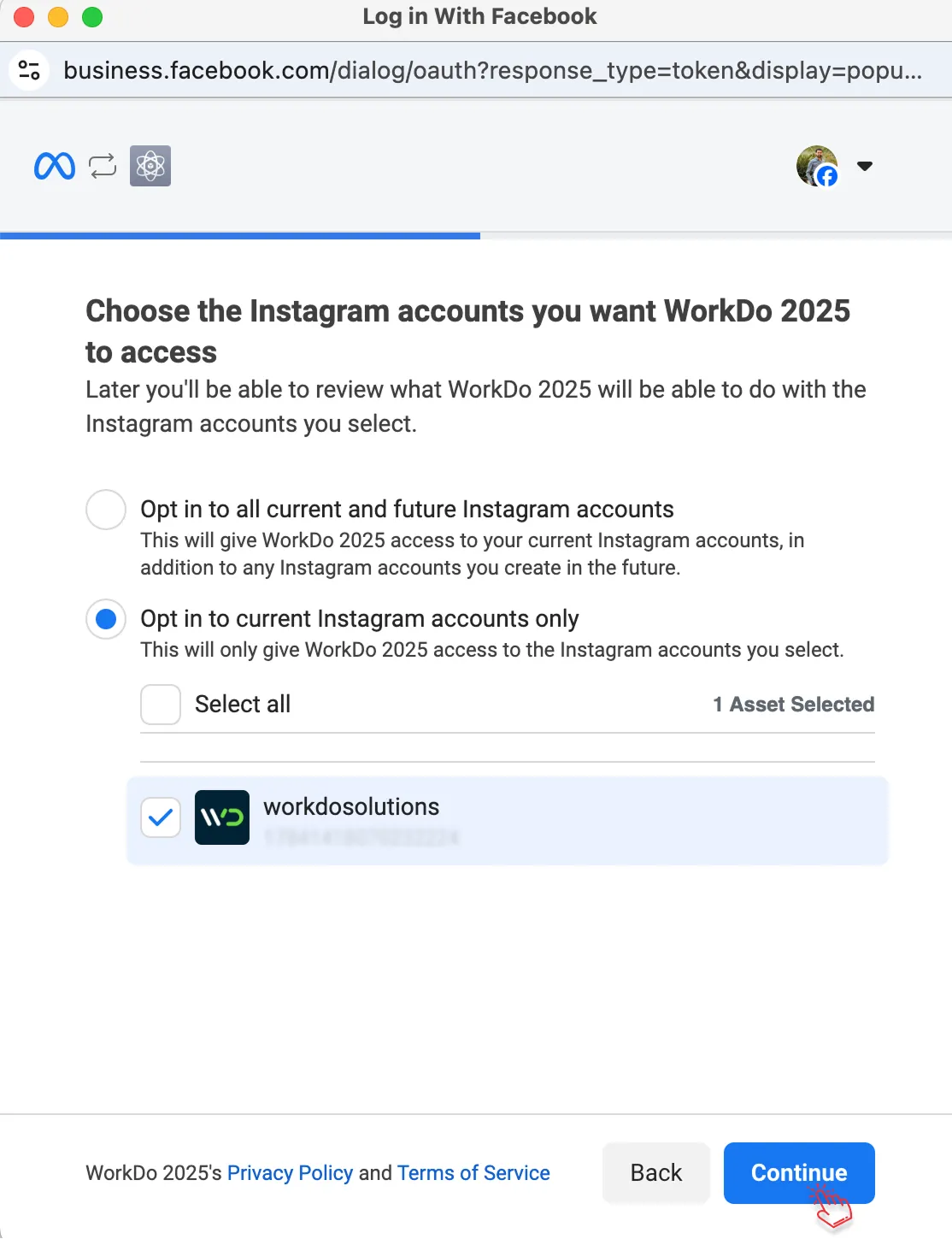 instagram and facebook