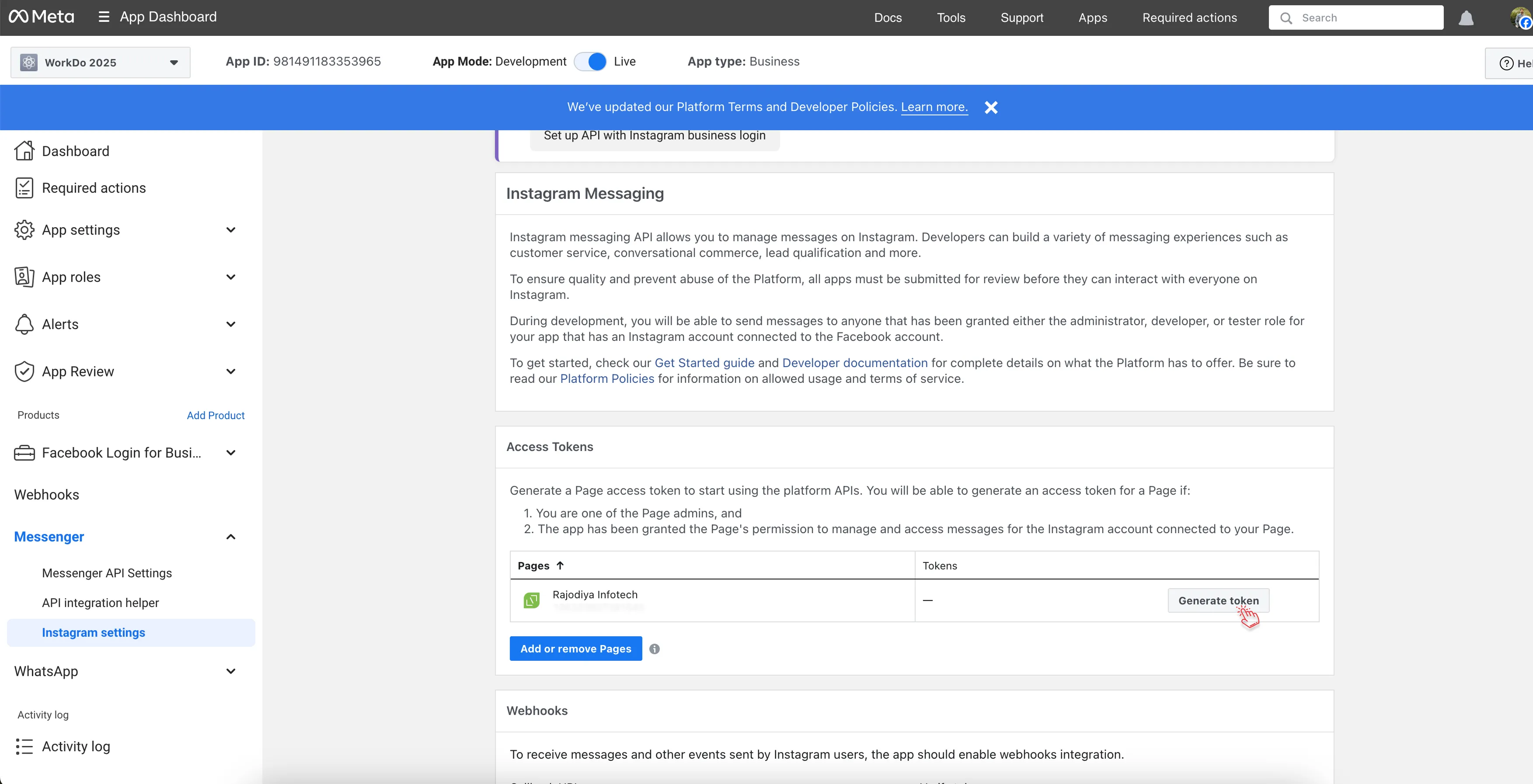 instagram and facebook