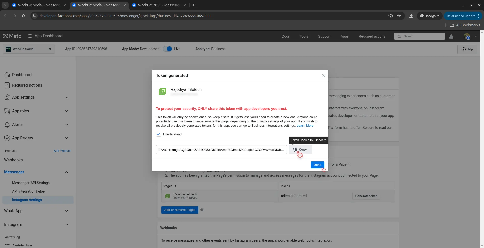 instagram and facebook