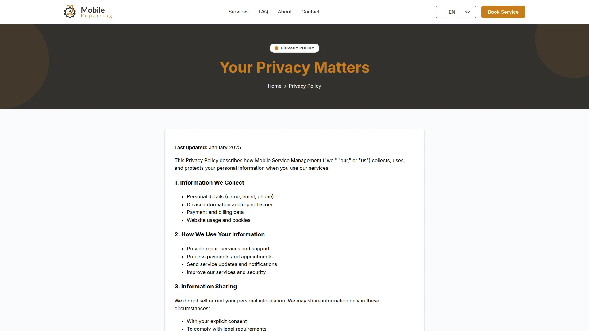 mobile service management