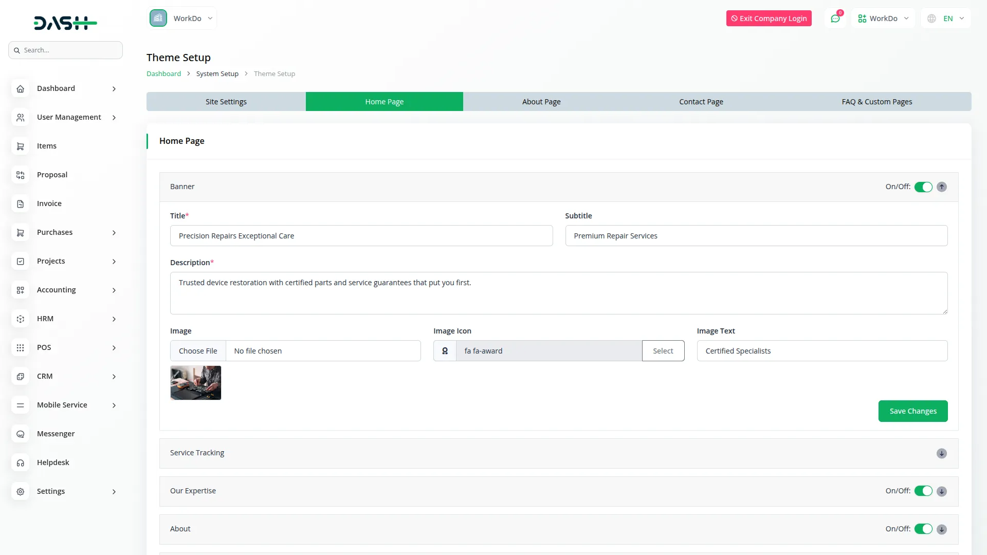 mobile service management