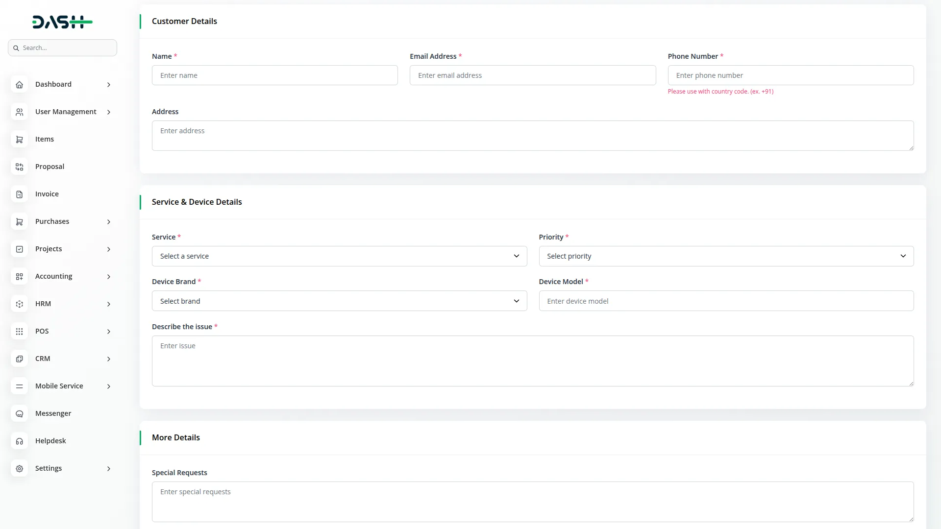 mobile service management