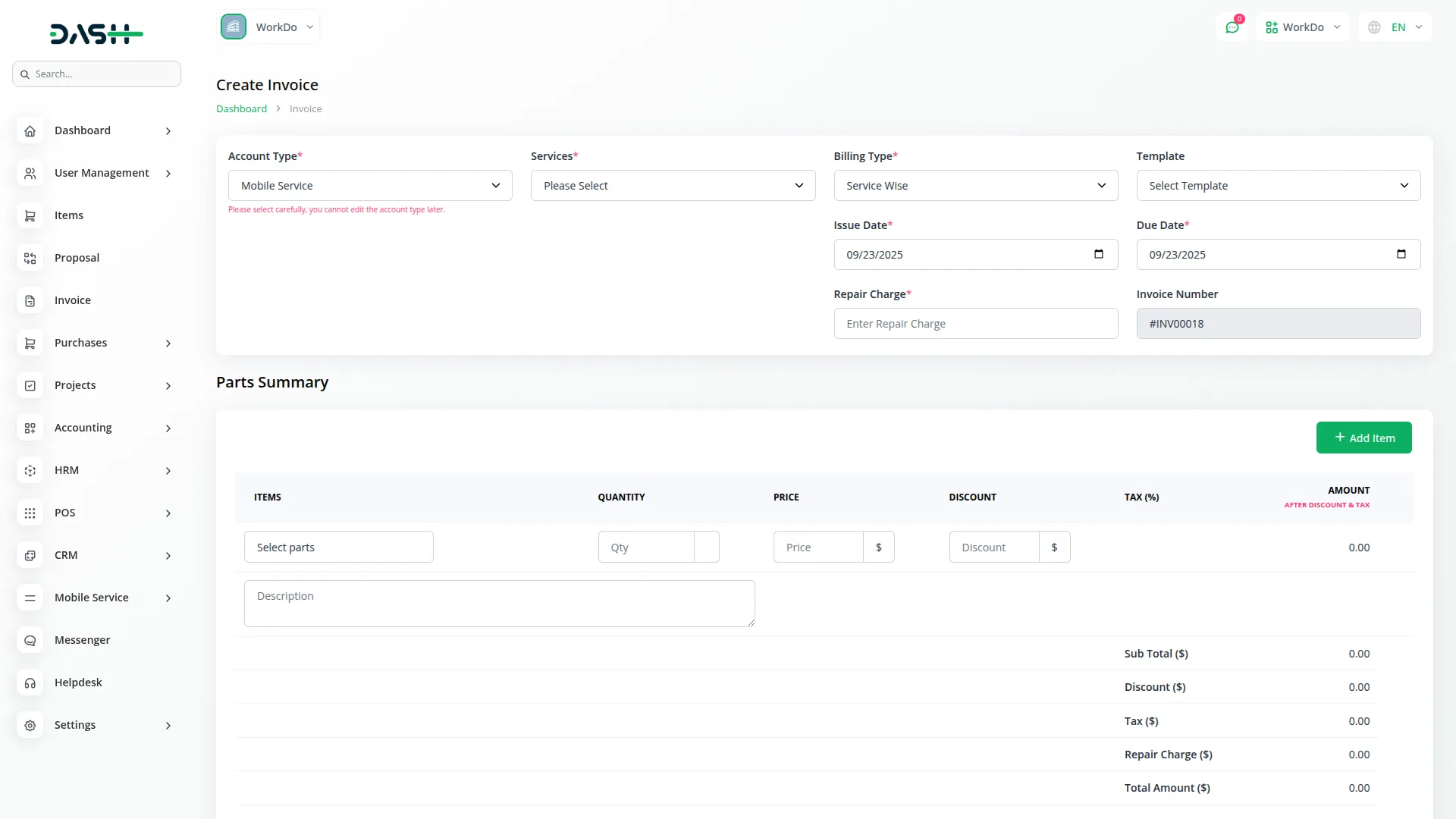 mobile service management