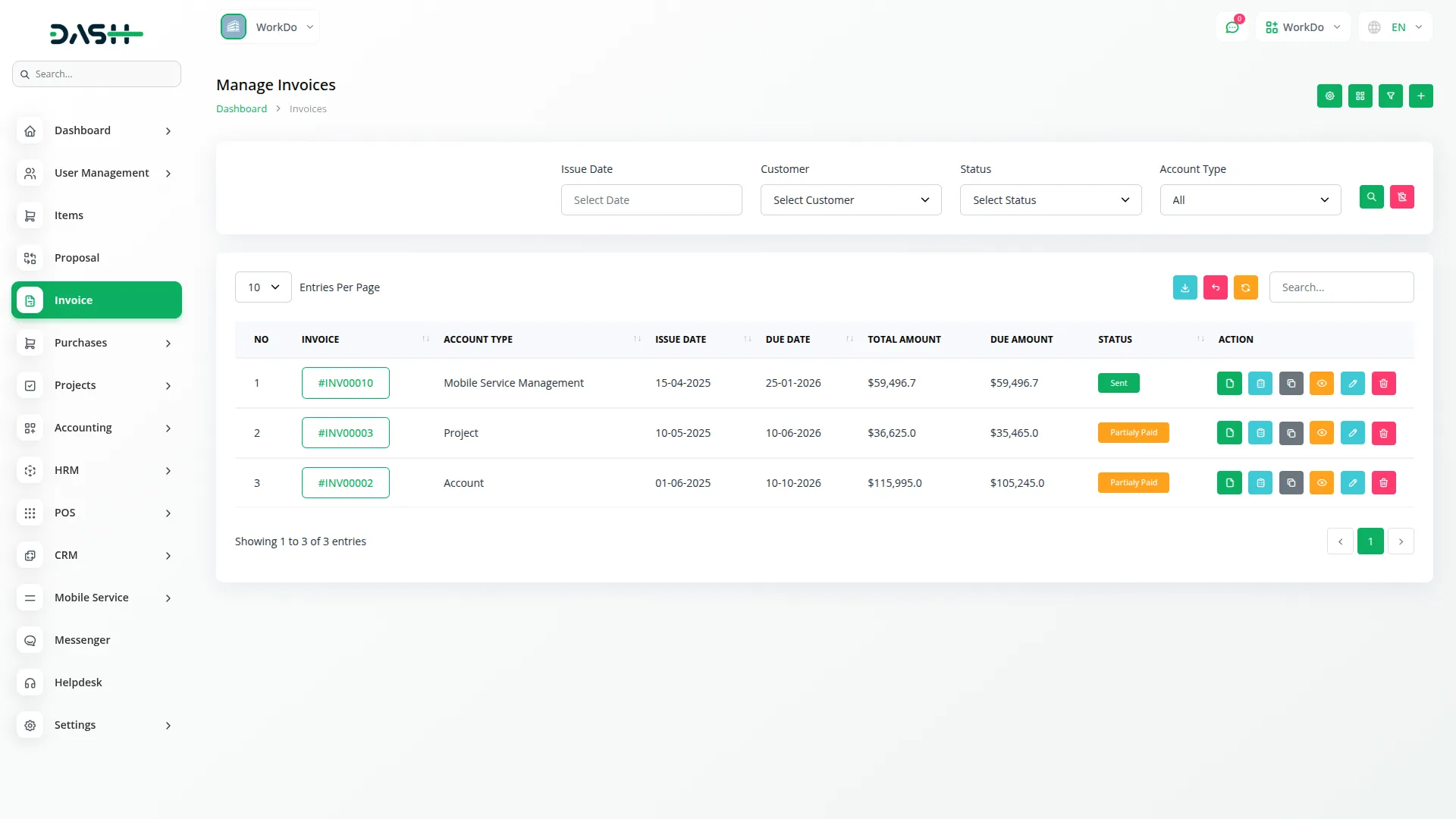 mobile service management