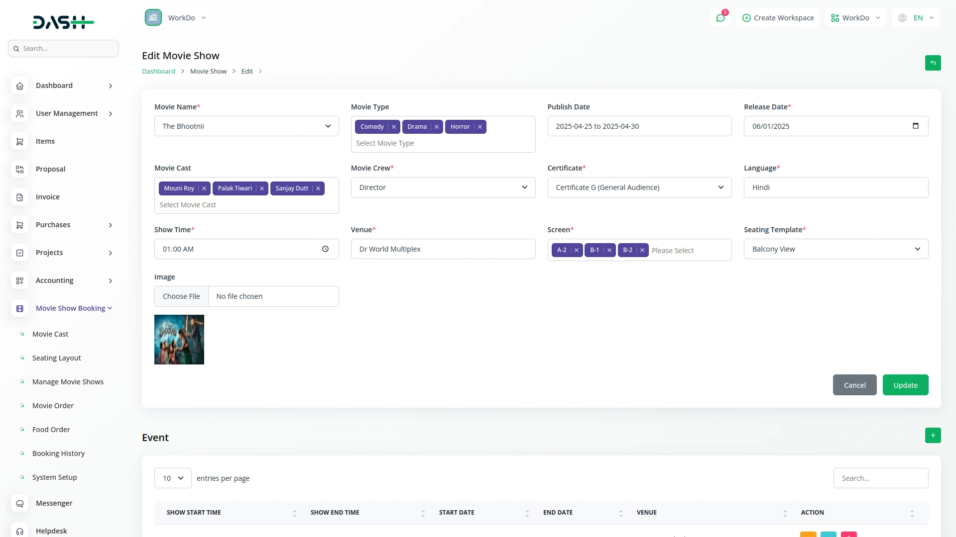 movie show booking system