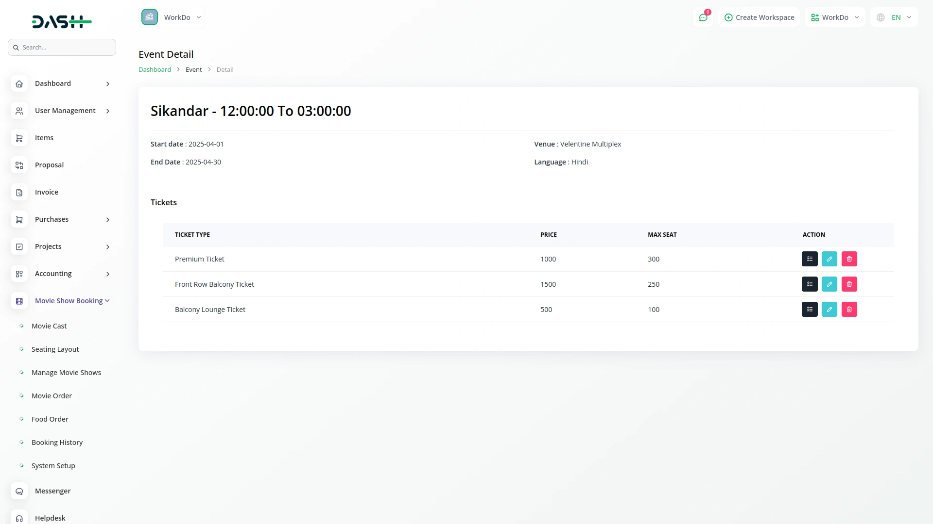 movie show booking system