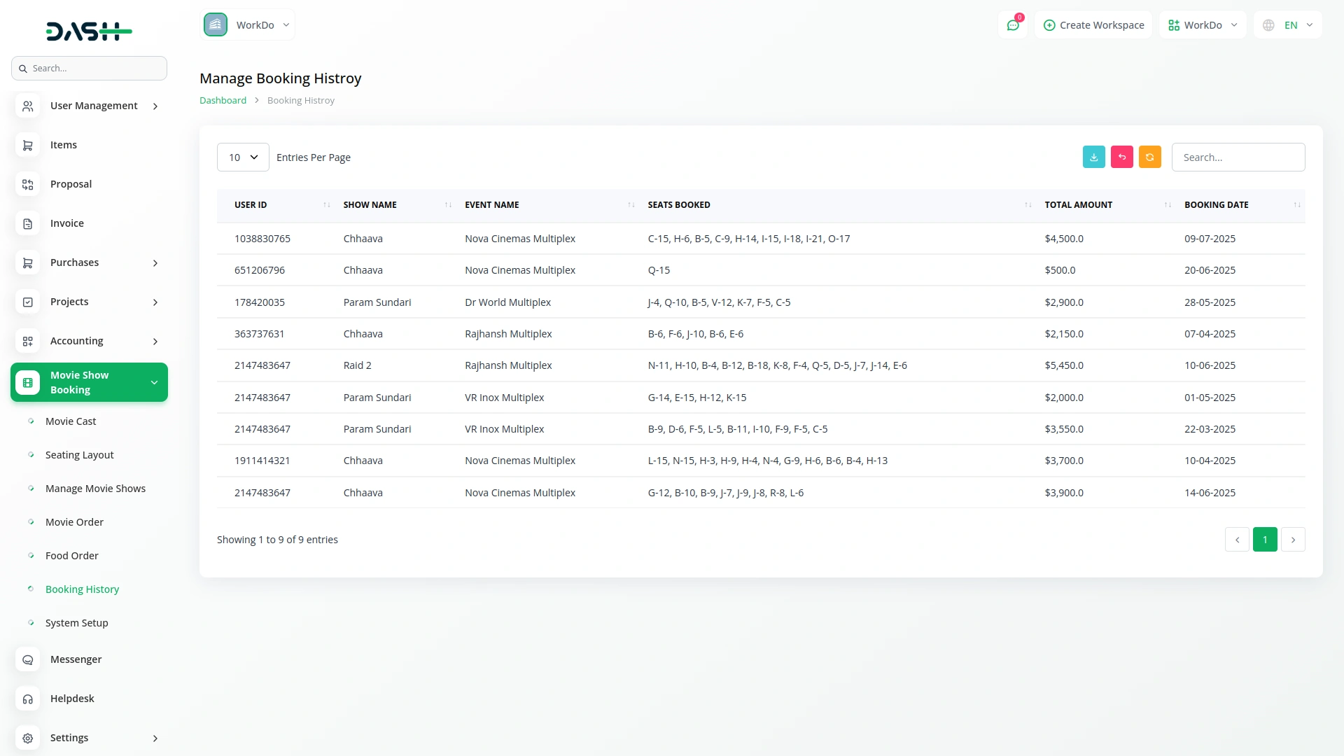 movie show booking system