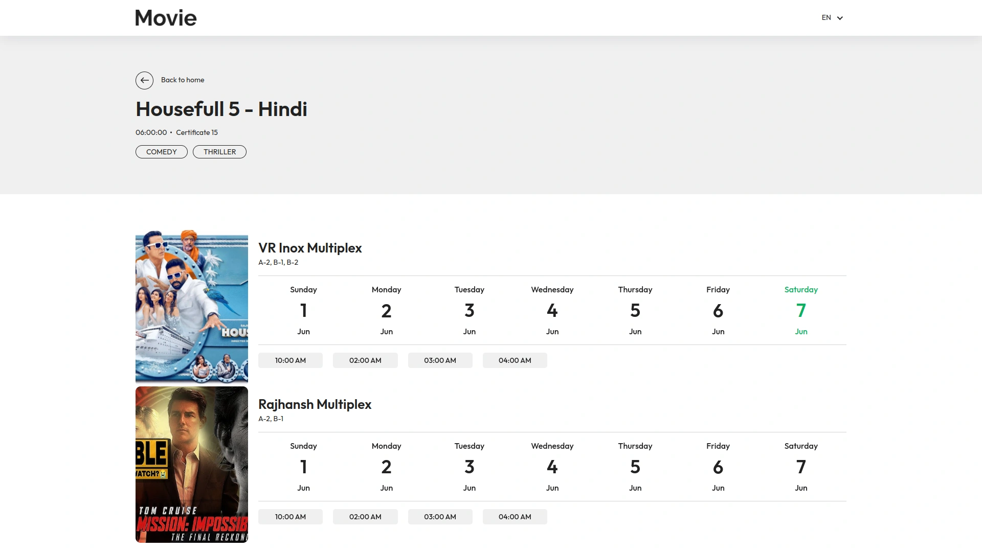 movie show booking system