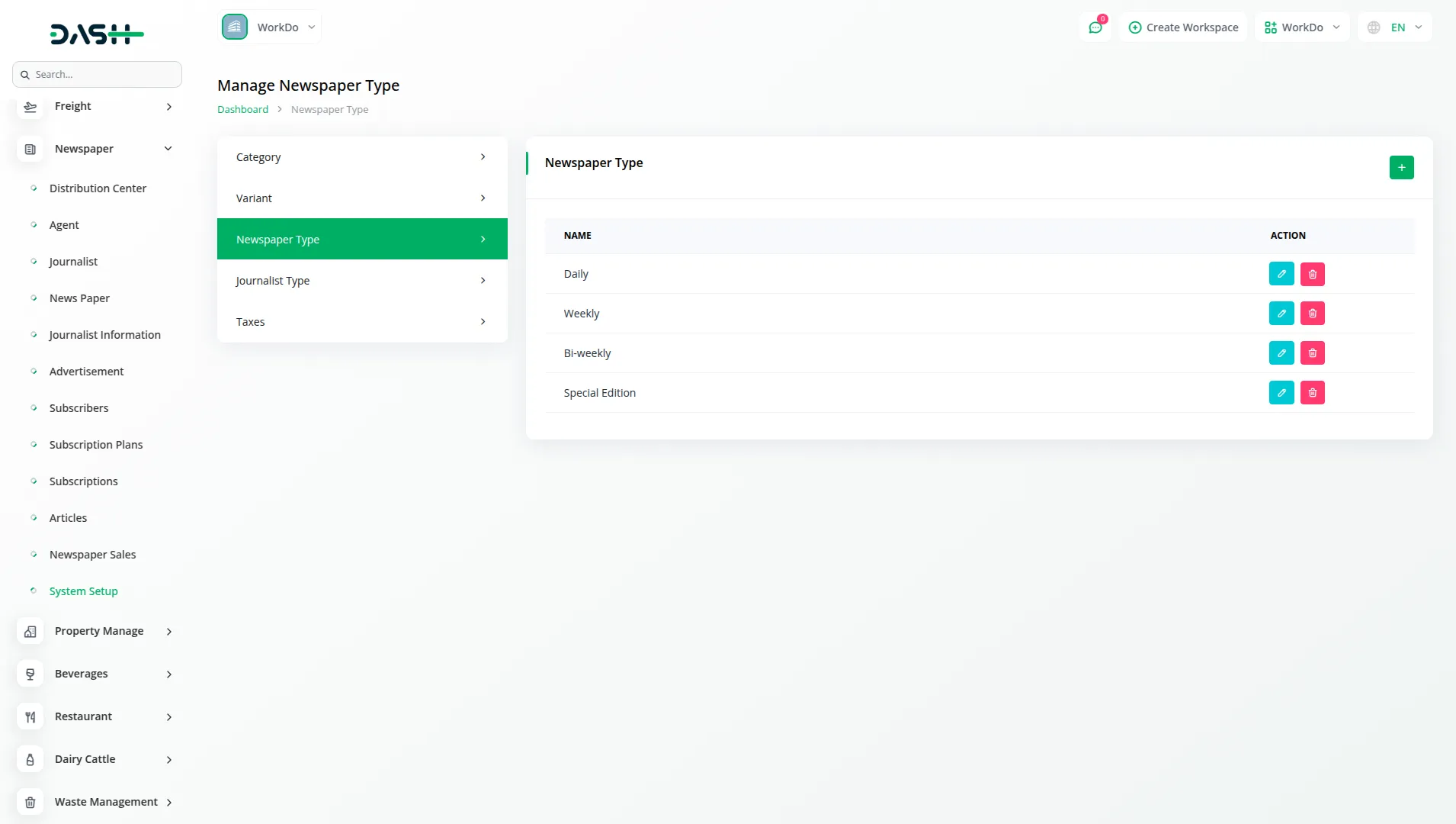 newsletter dash saas