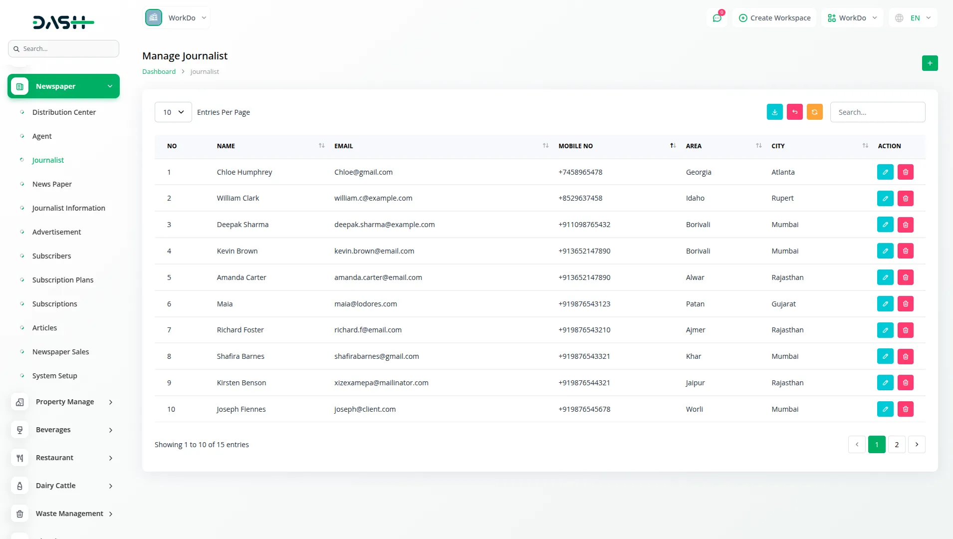 newsletter dash saas