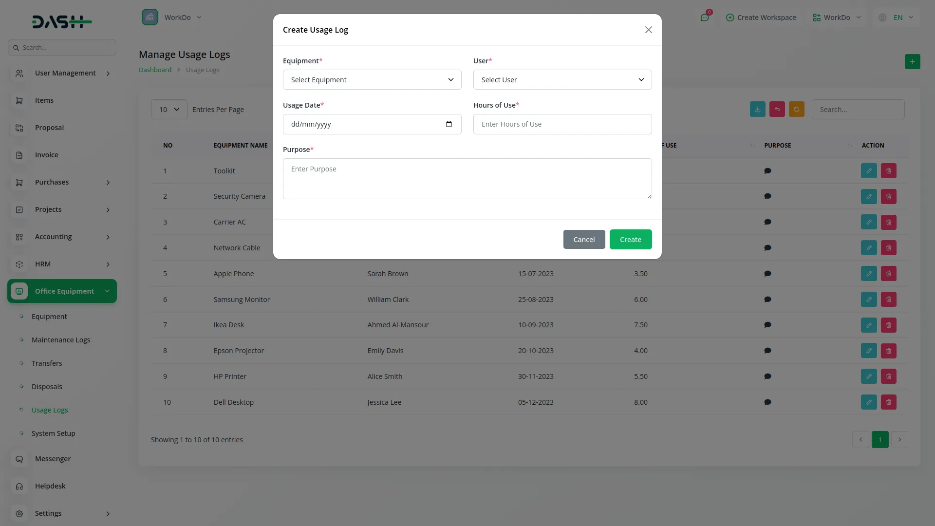 office equipment management
