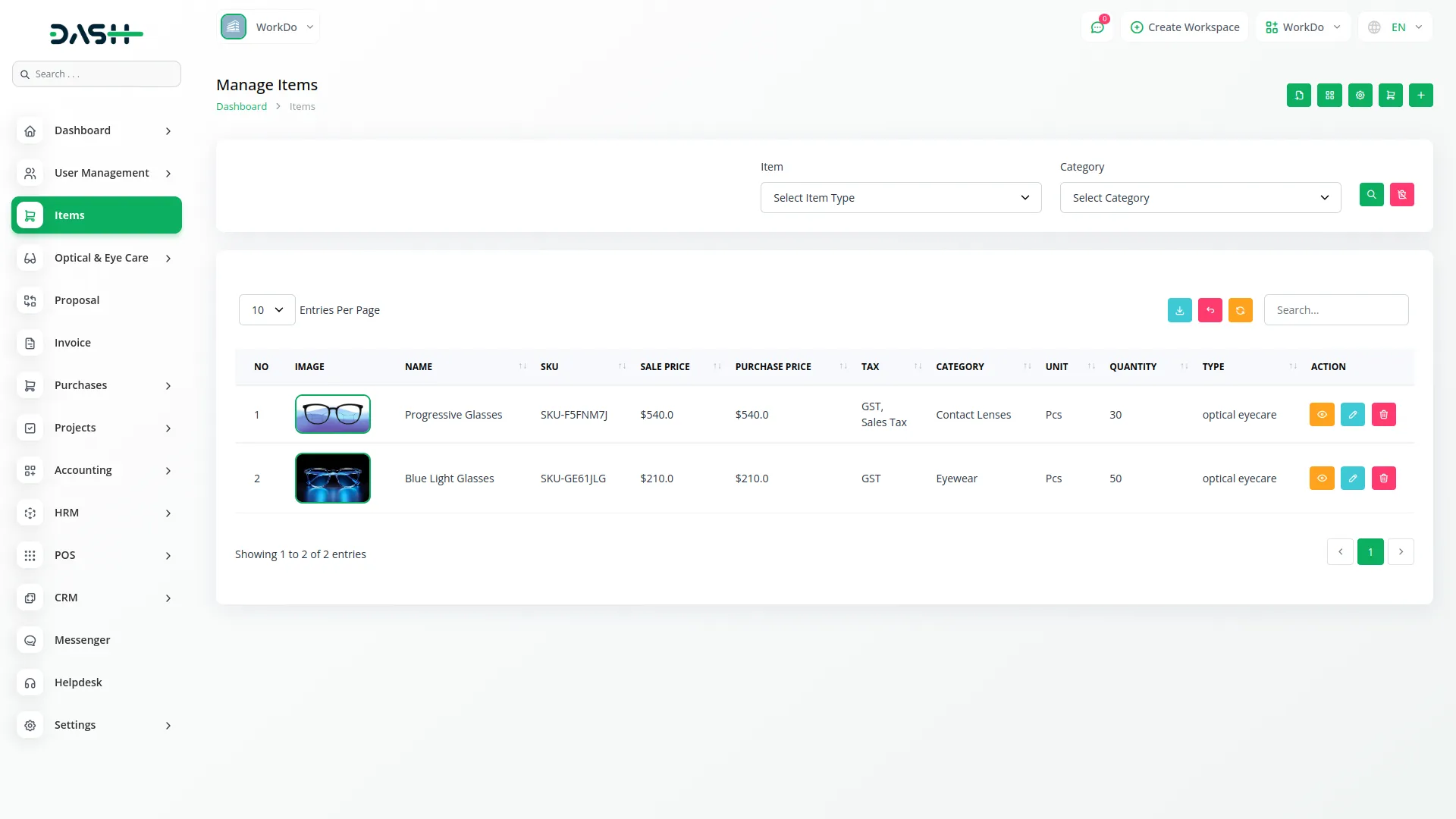 optical eyecare center