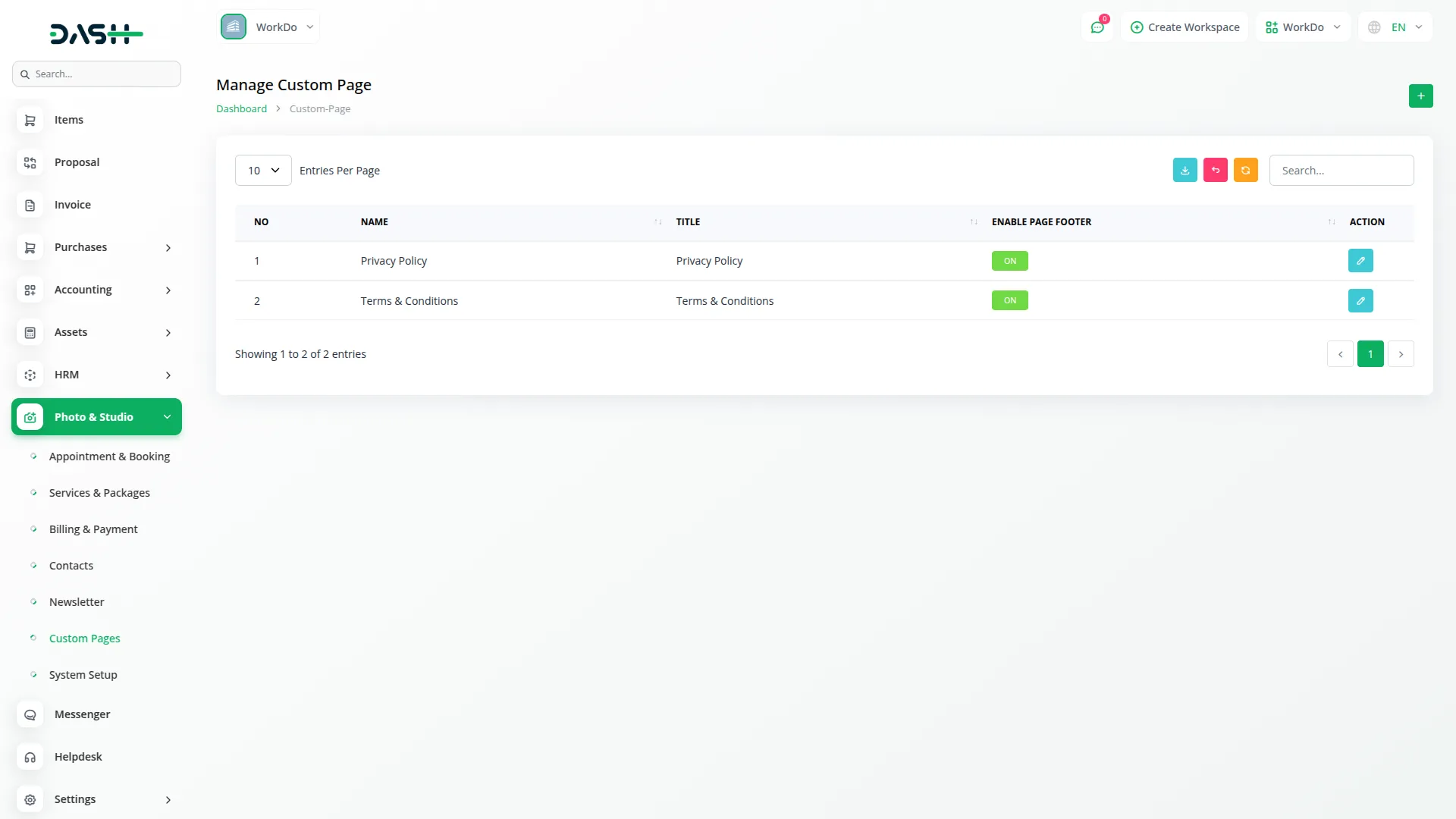 photo & studio management