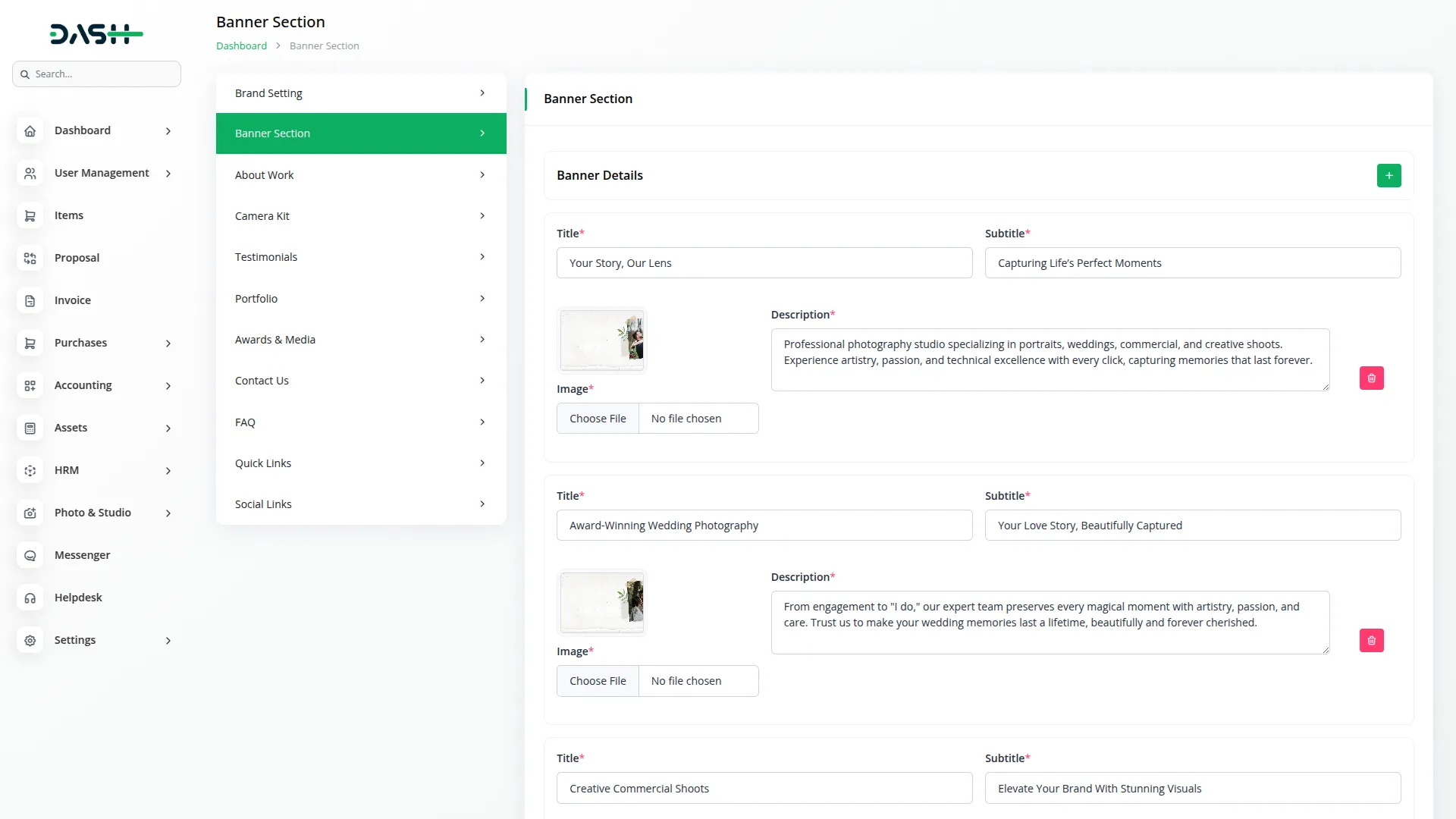 photo & studio management