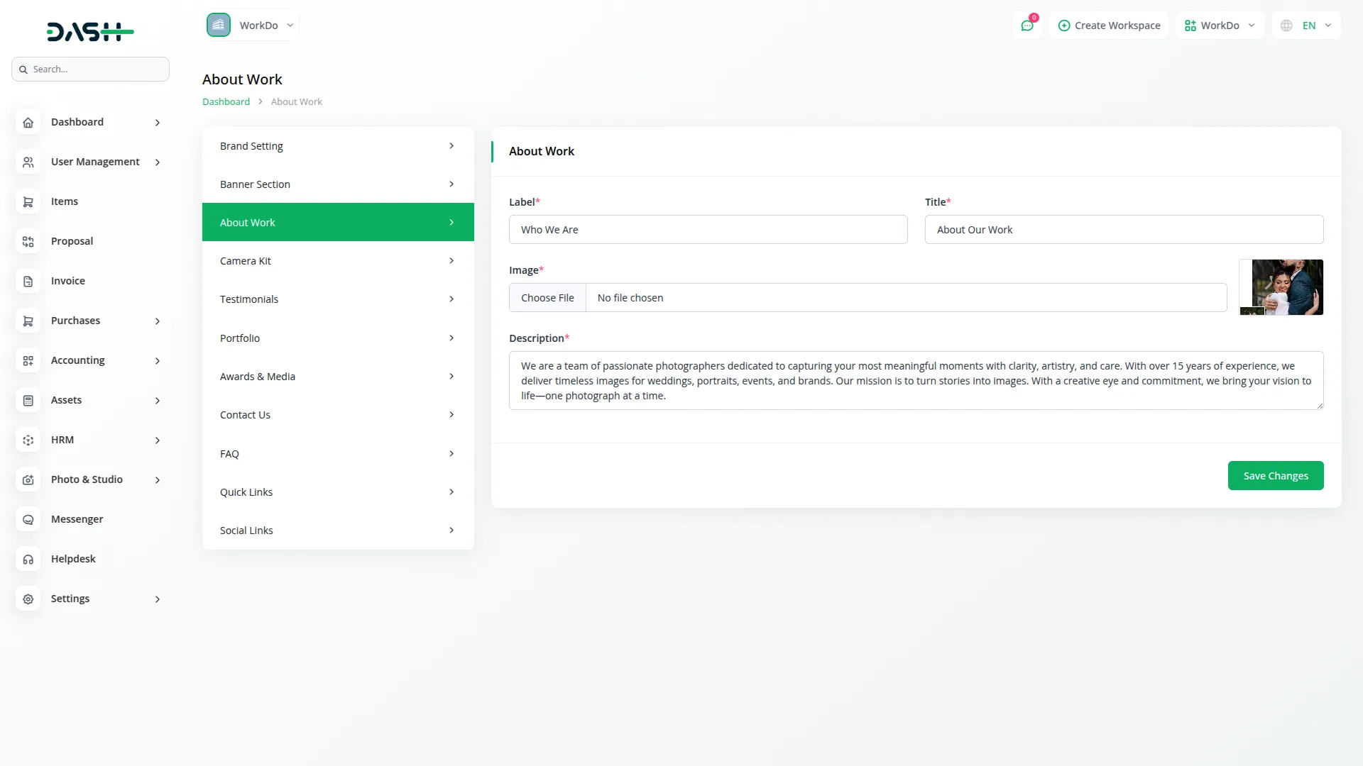 photo & studio management