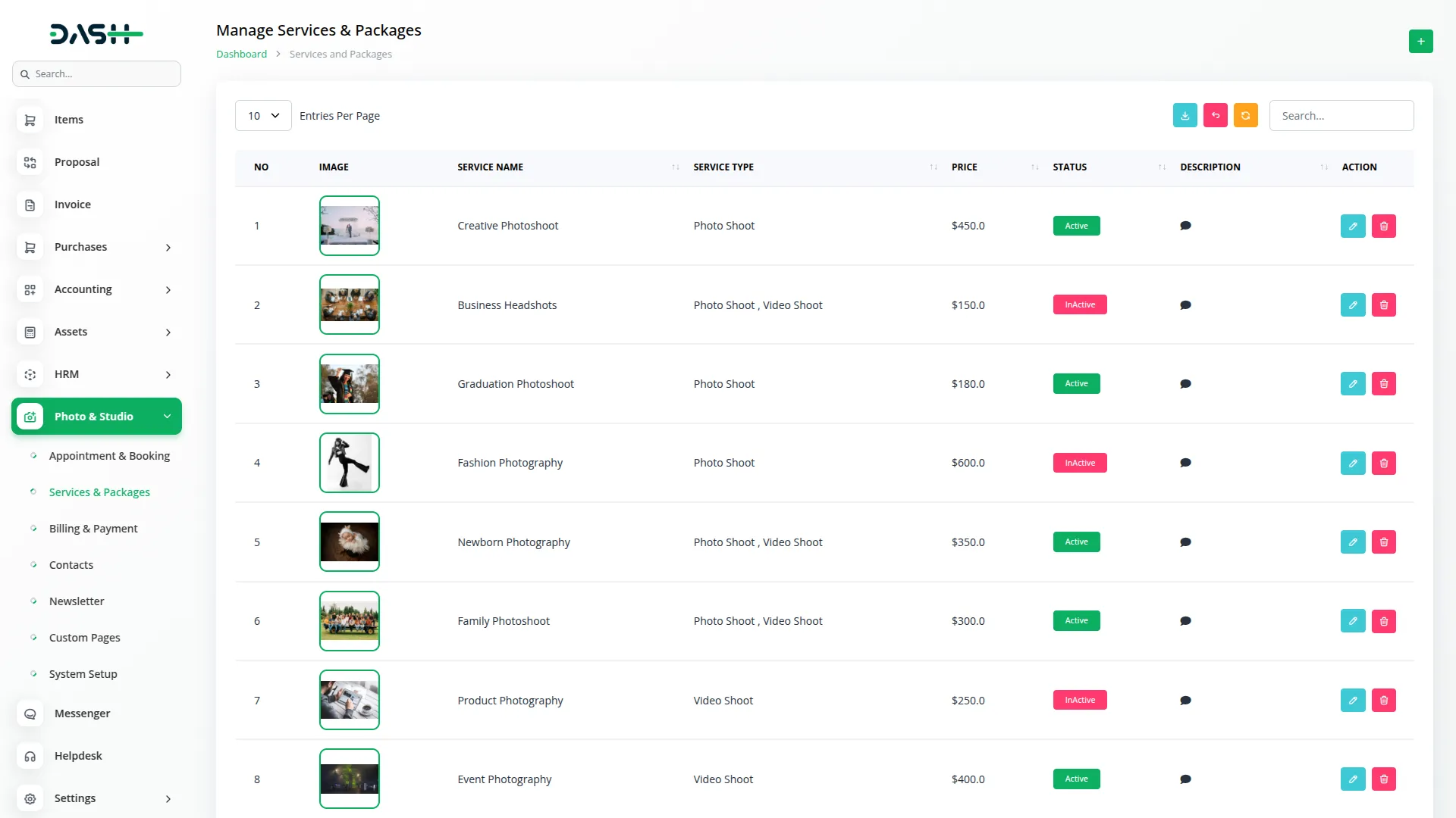 photo & studio management