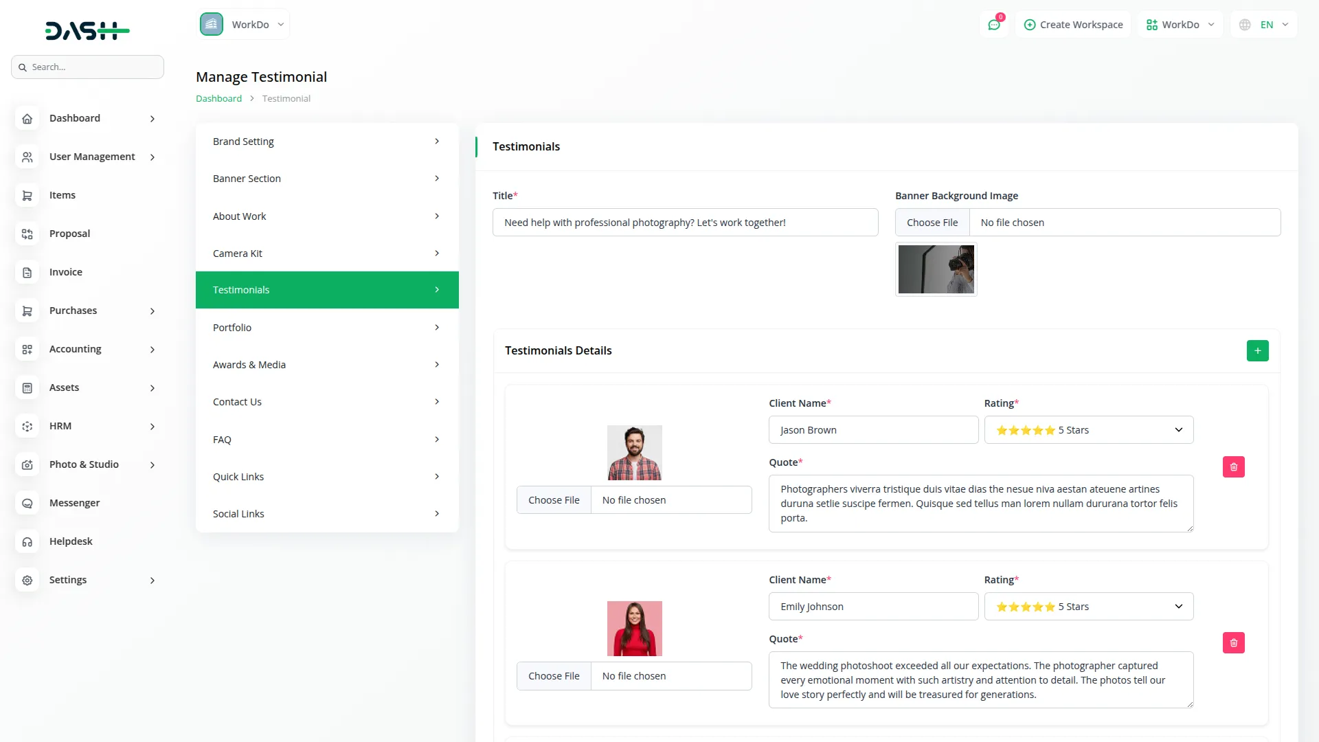 photo & studio management