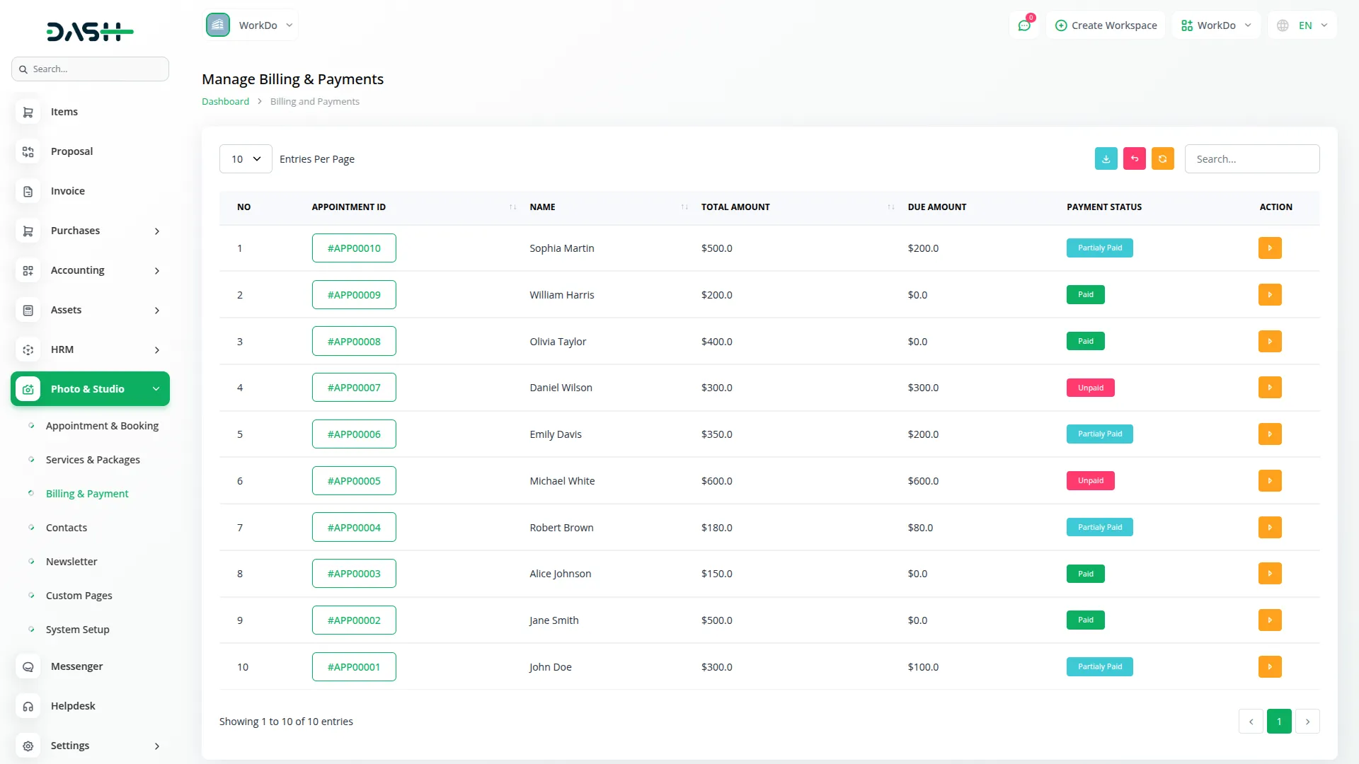 photo & studio management