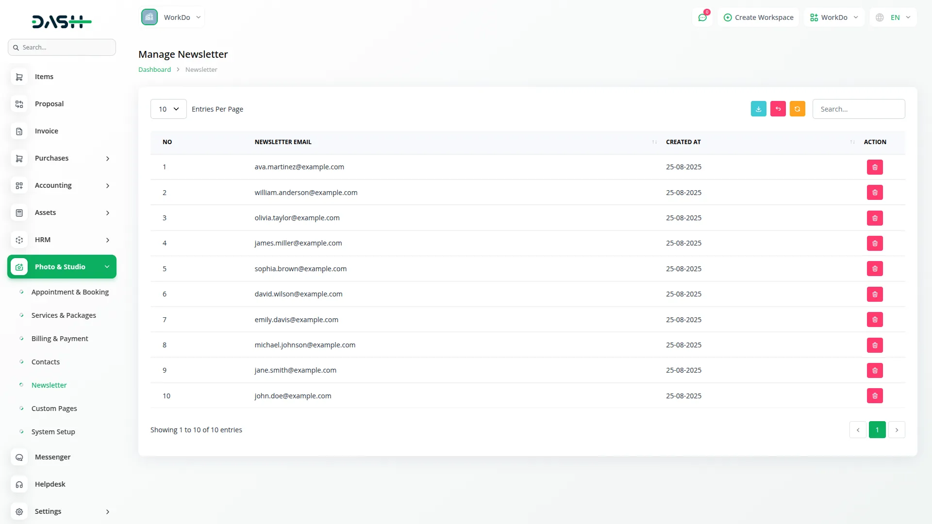 photo & studio management