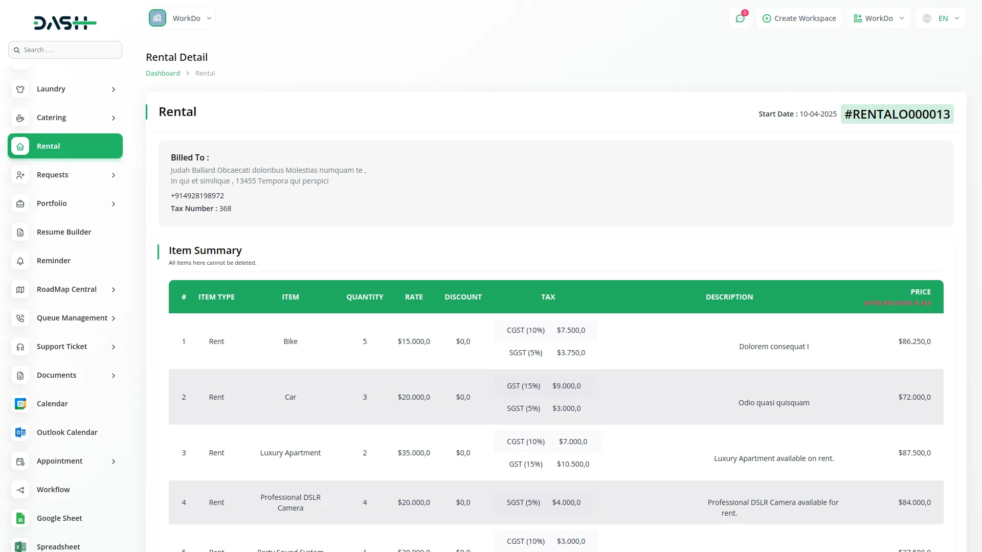 rental-management dash saas