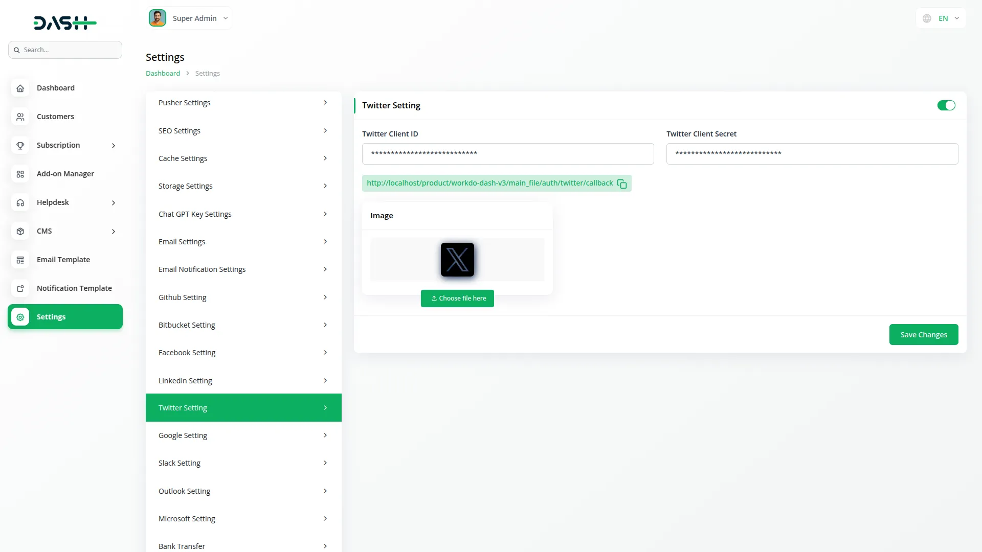 sign-in with twitter
