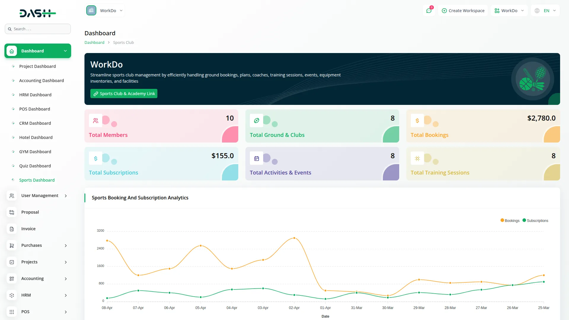 sports club management