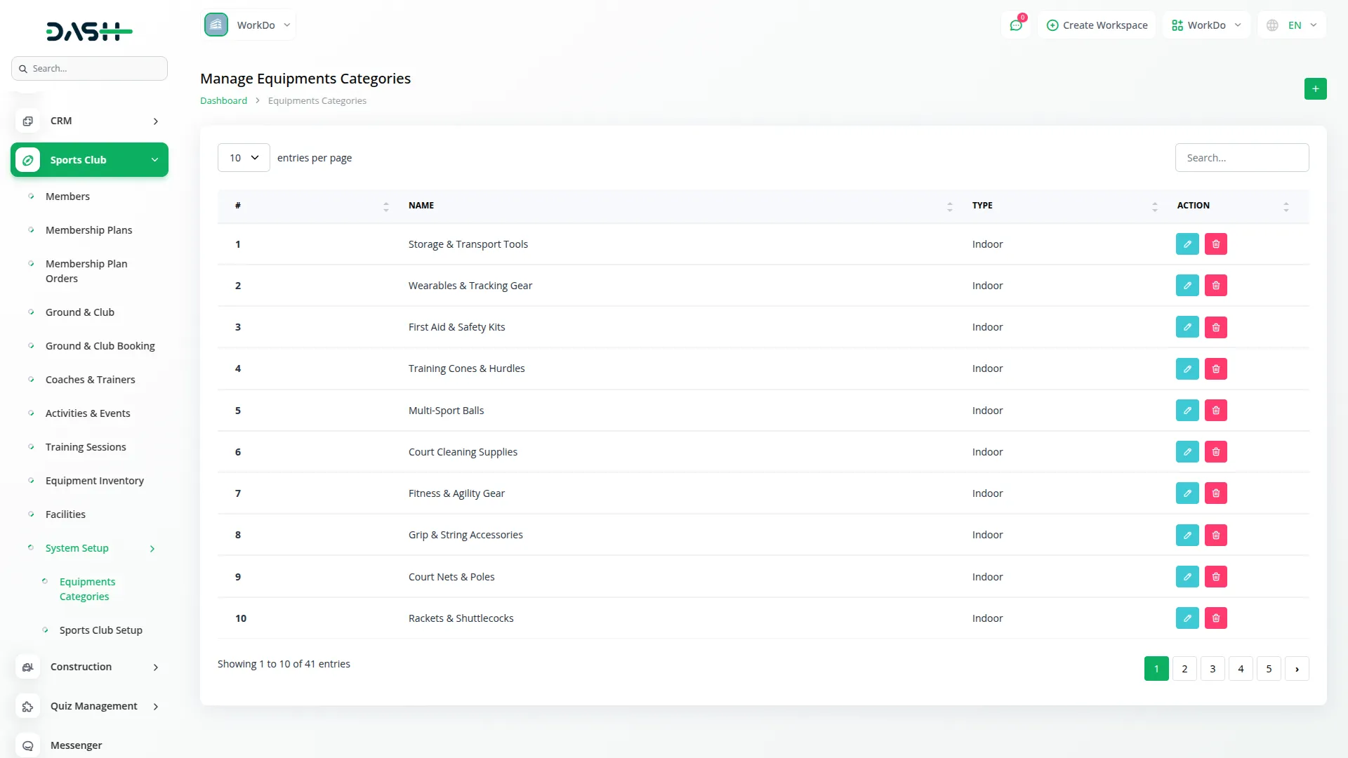 sports club management