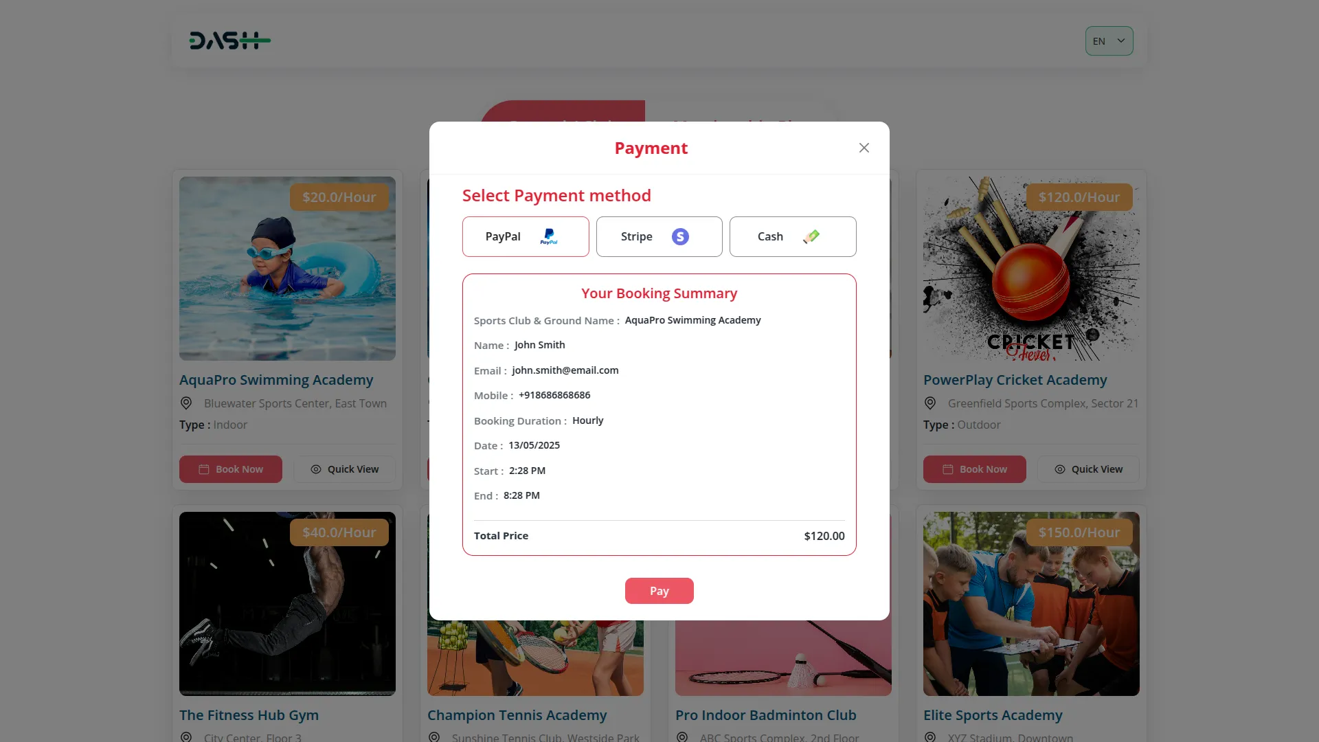 sports club management