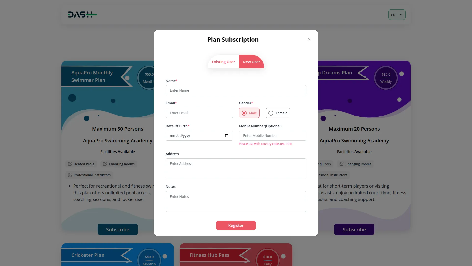 sports club management