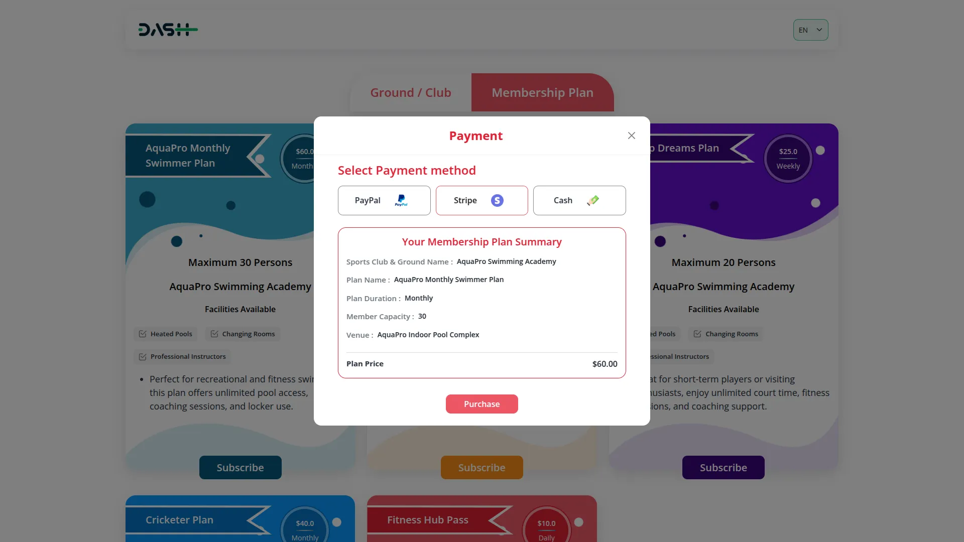 sports club management